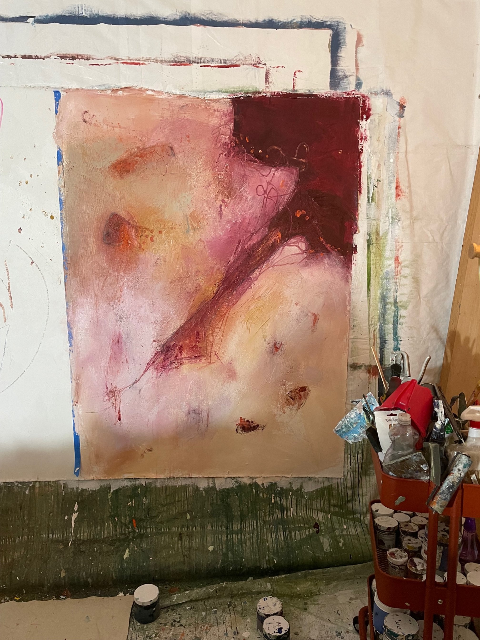 Between Light & Dark {process}  |  acrylic on canvas  |  58"x45"