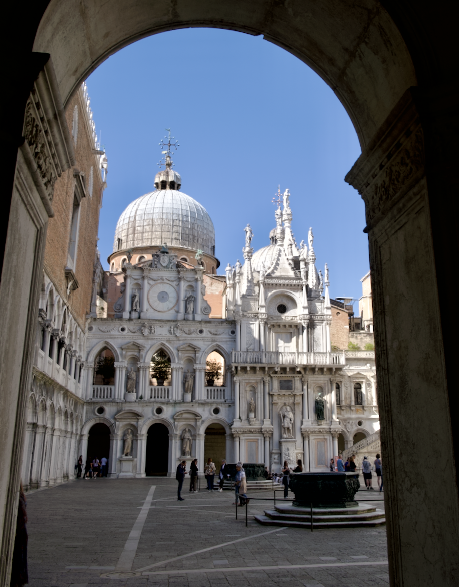 Palazzo Ducale facade seen through courtyard archway, San Marco Venice.png