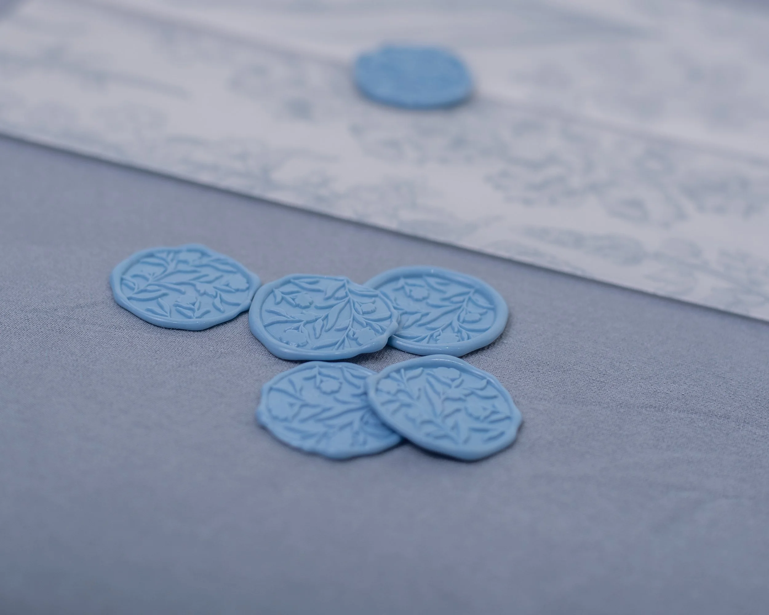 Ice blue wax seal for wedding inviations
