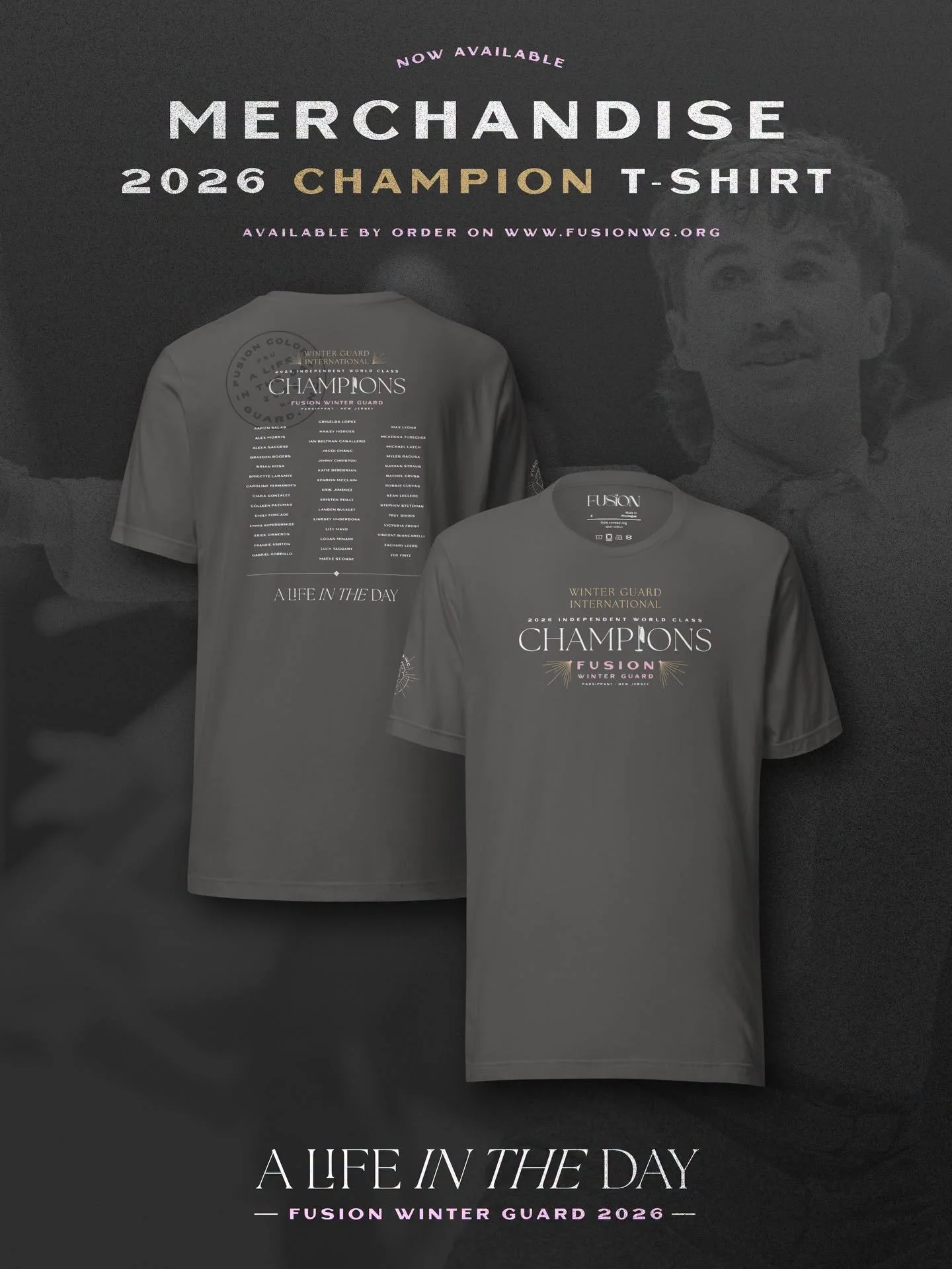 &lsquo;ALITD&rsquo; Championship merch available on our store 👔✨

www.fusionwg.org/shop

✨
𝙰 𝙻𝙸𝙵𝙴 𝙸𝙽 𝚃𝙷𝙴 𝙳𝙰𝚈
✨
𝔽𝕌𝕊𝕀𝕆ℕ 𝕎𝕀ℕ𝕋𝔼ℝ 𝔾𝕌𝔸ℝ𝔻 𝟚𝟘𝟚𝟞
-
📸 :&nbsp;@mrjackhopey

👔
#wgi2026&nbsp;#DPGPerforms&nbsp;#ColorGarb&nbsp;#Desig