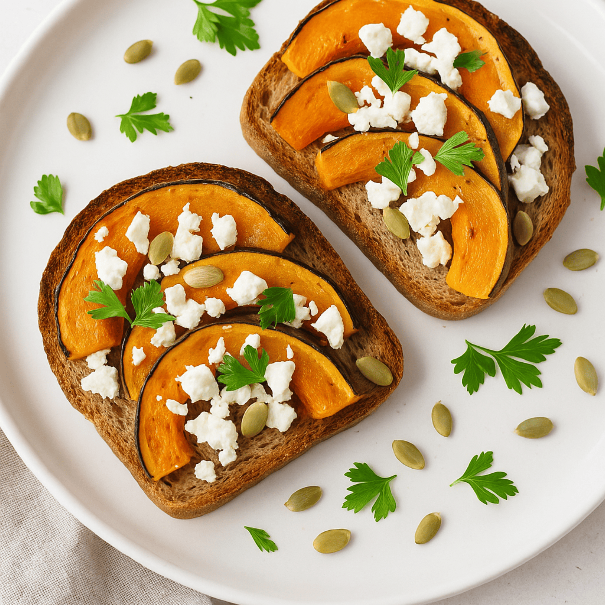 Tartine potimarron grillé et feta crémeuse 