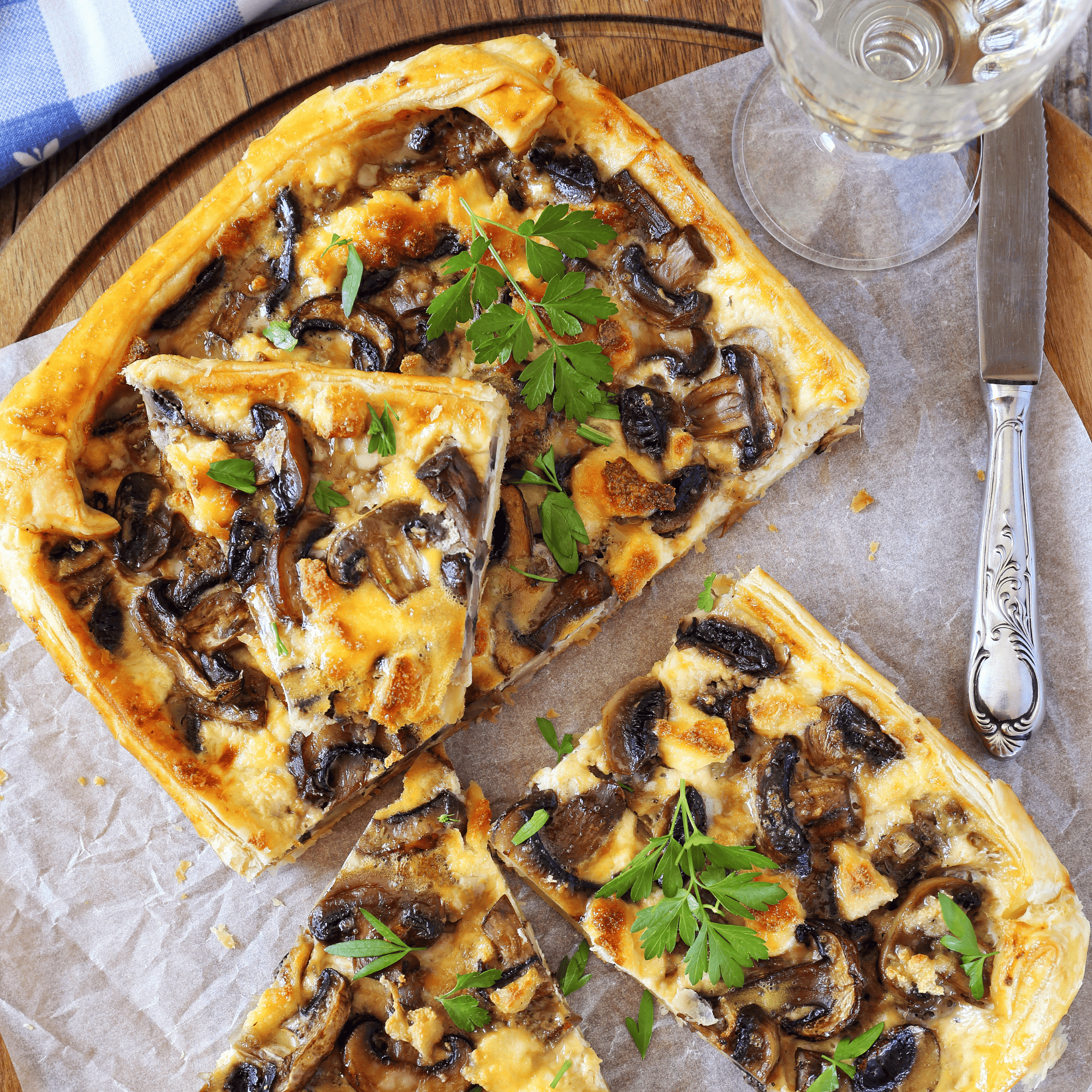 Tarte rustique aux champignons et au comté