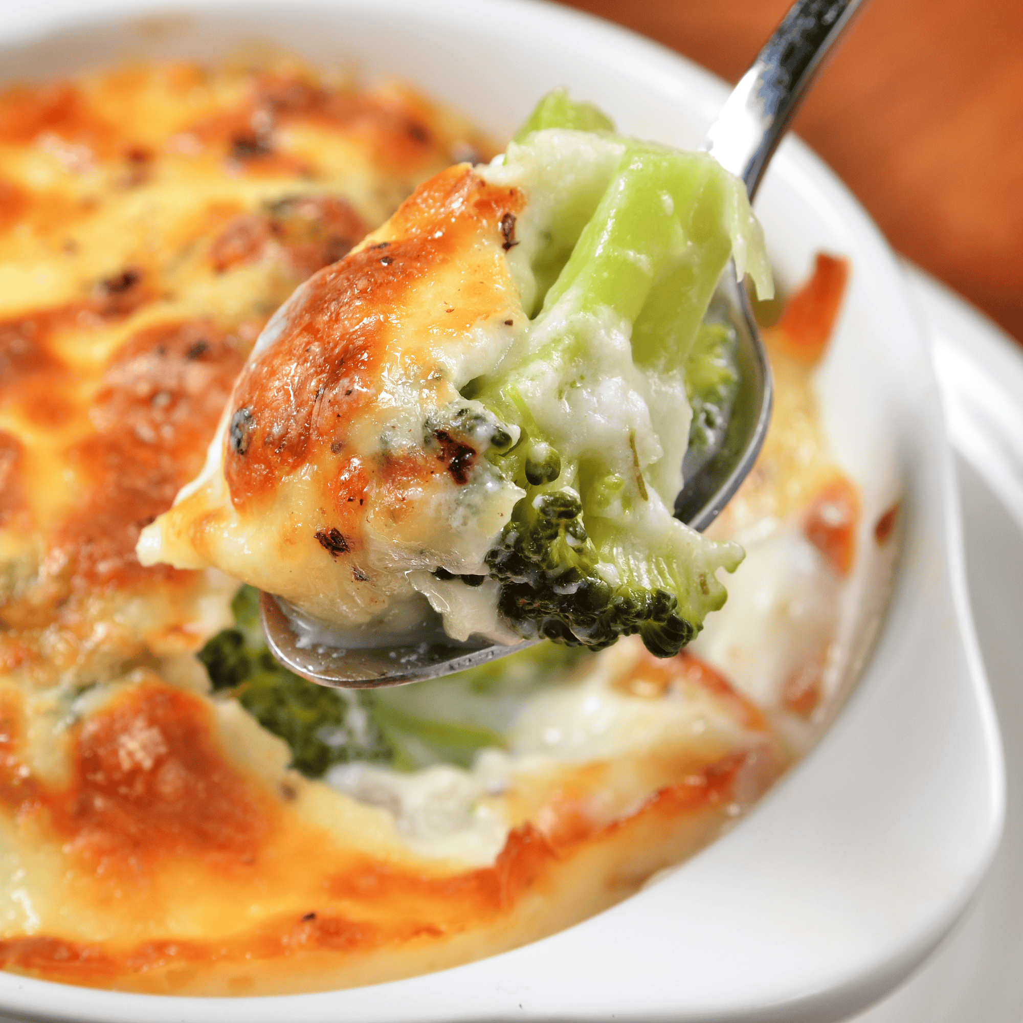 Gratin fondant au brocoli et ricotta