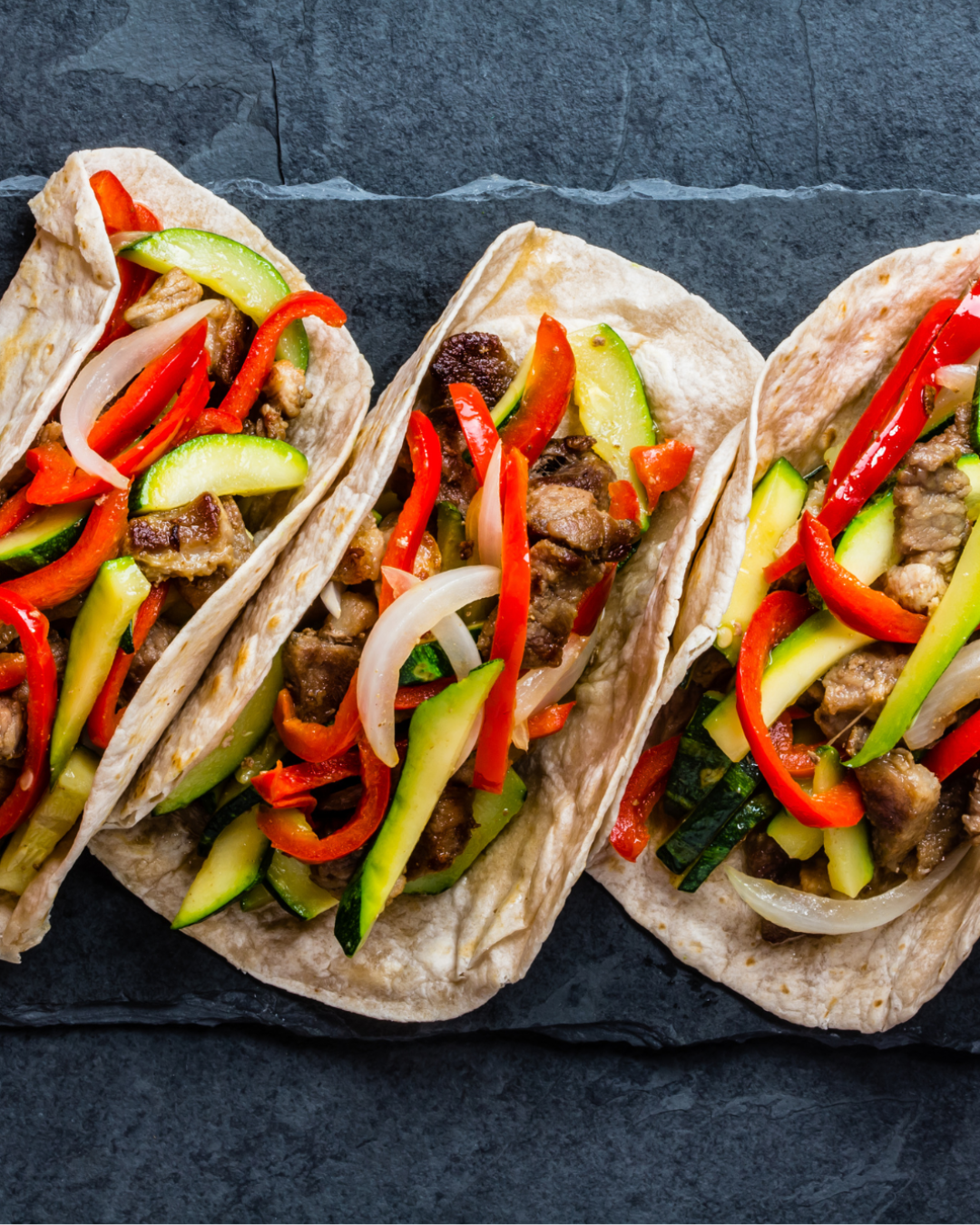 Tacos maison à la dinde et aux légumes fondants