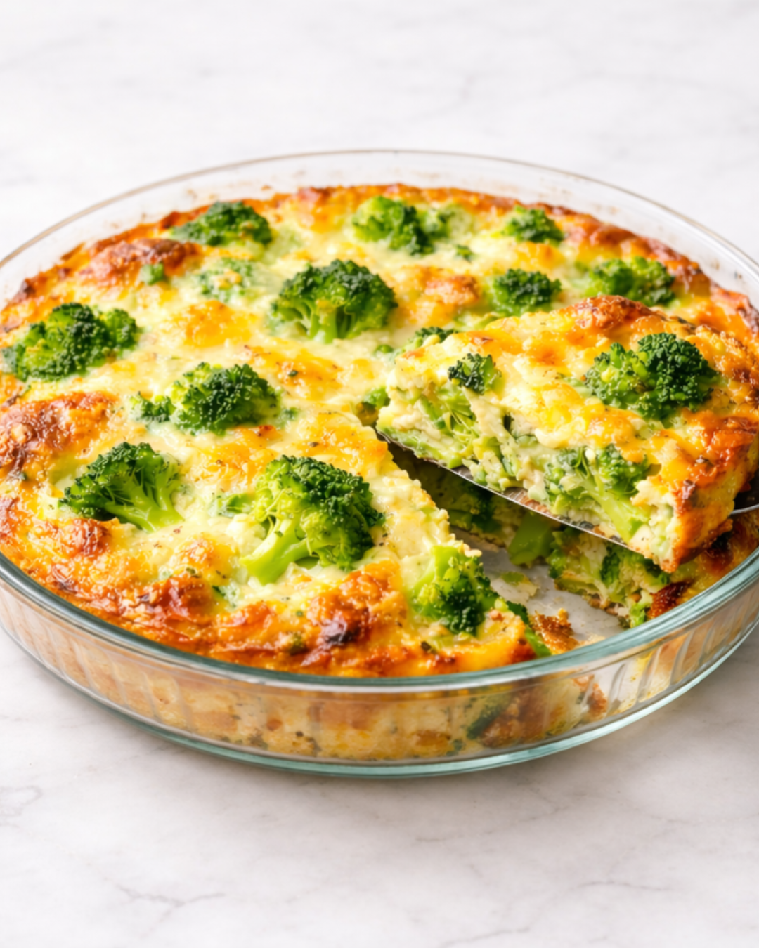 Tarte sans pâte aux brocolis et fromage fondant