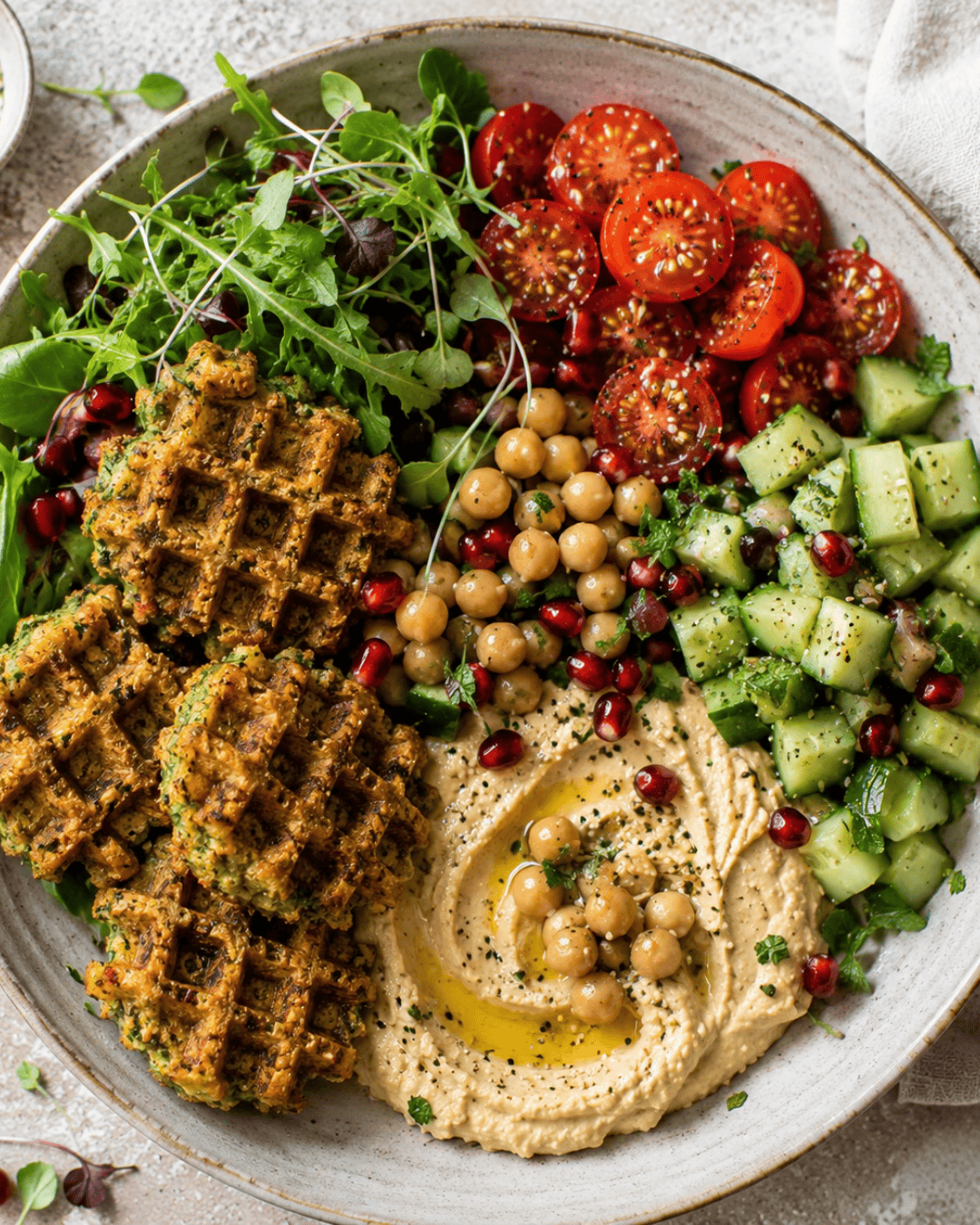 Bowl crousti falafels, houlous et crudités 