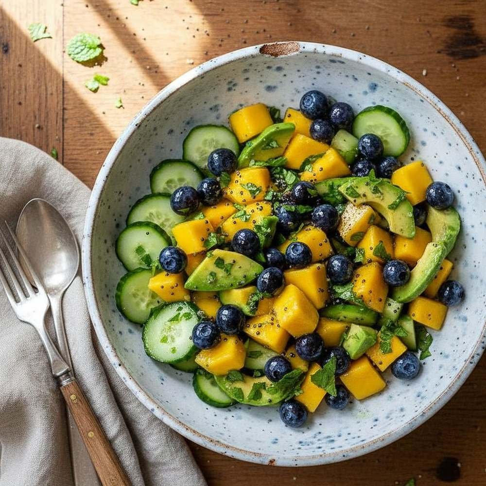 Salade de mangue, myrtilles &amp; avocat