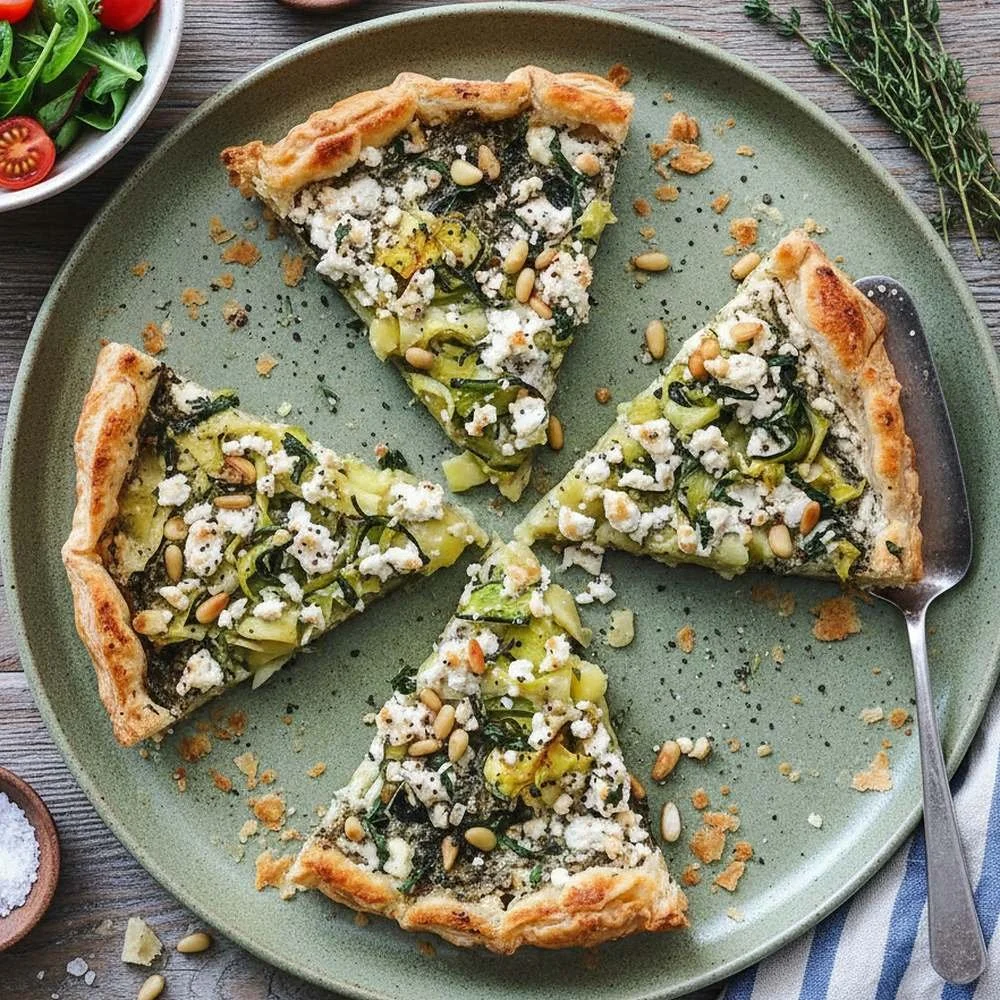 Tarte aux courgettes, épinards &amp; fêta