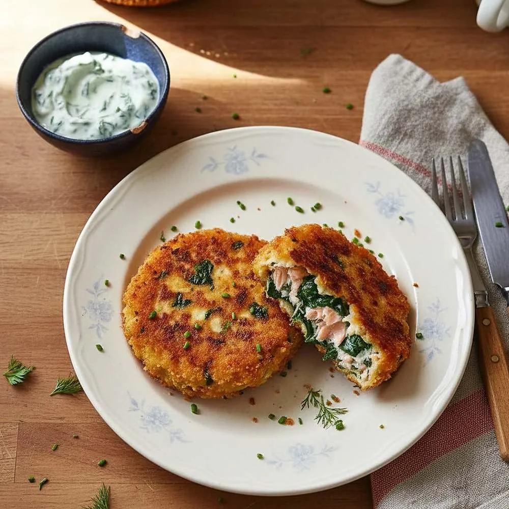 Croquettes de saumon aux épinards