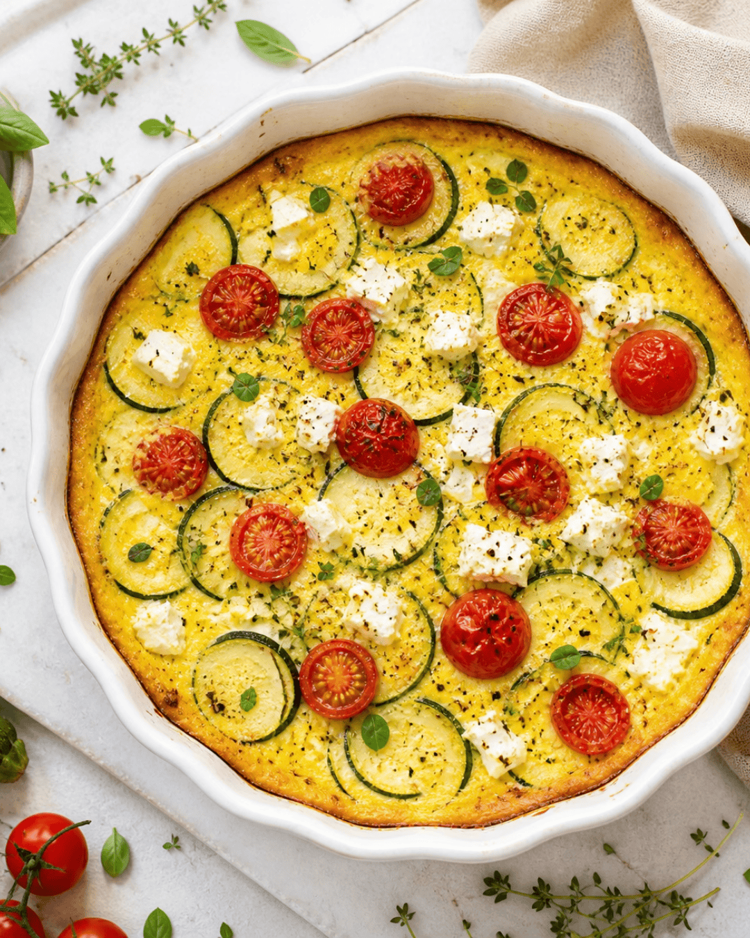 Clafoutis salé tomates et courgettes