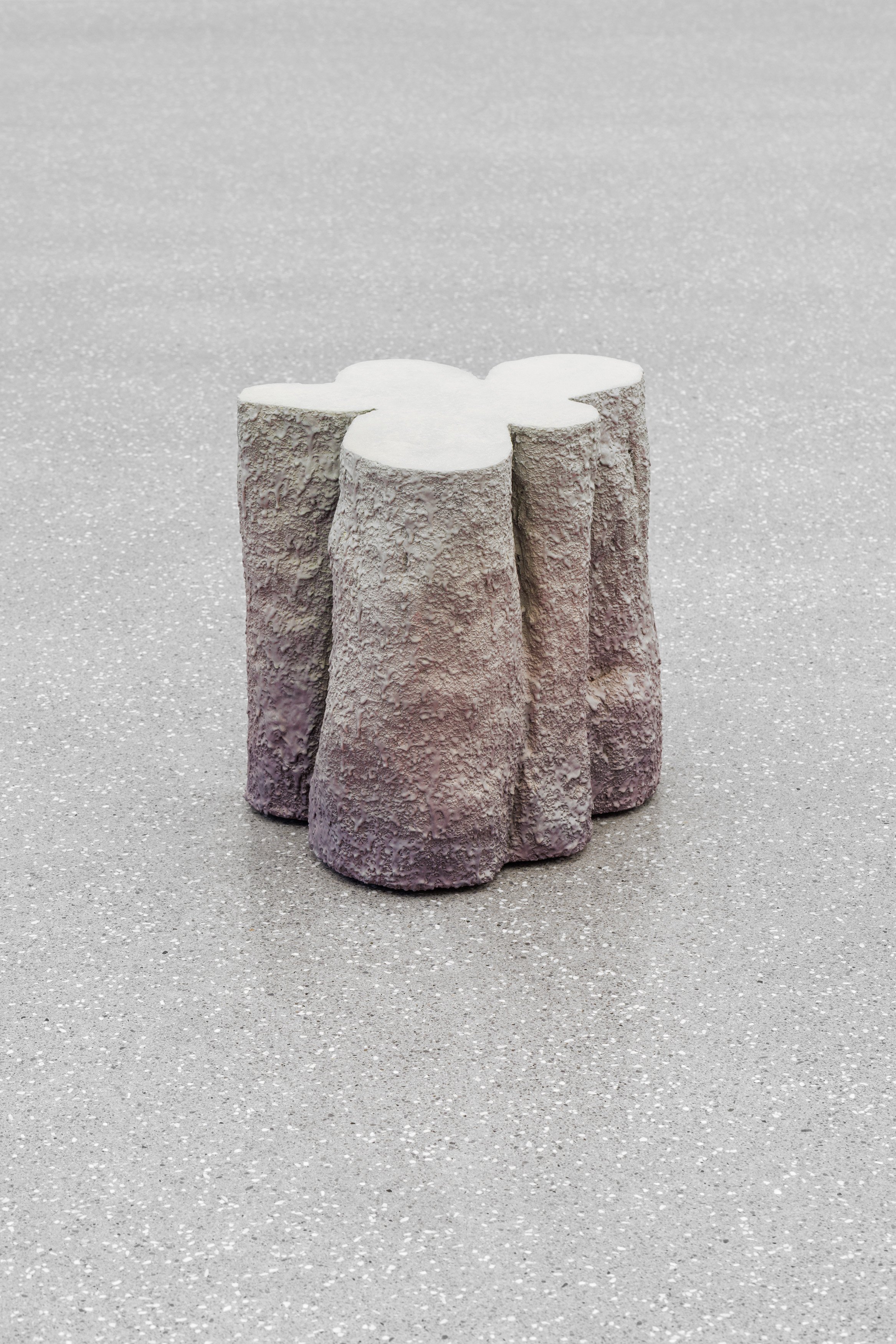 Lukas Thaler
2026
Lag (occasional side table)
Acrylic Resin, marble sand, fiberglass, honeycomb cardboard, wood, acrylic ink, polyurethane varnish
42 x 35 x 40 cm