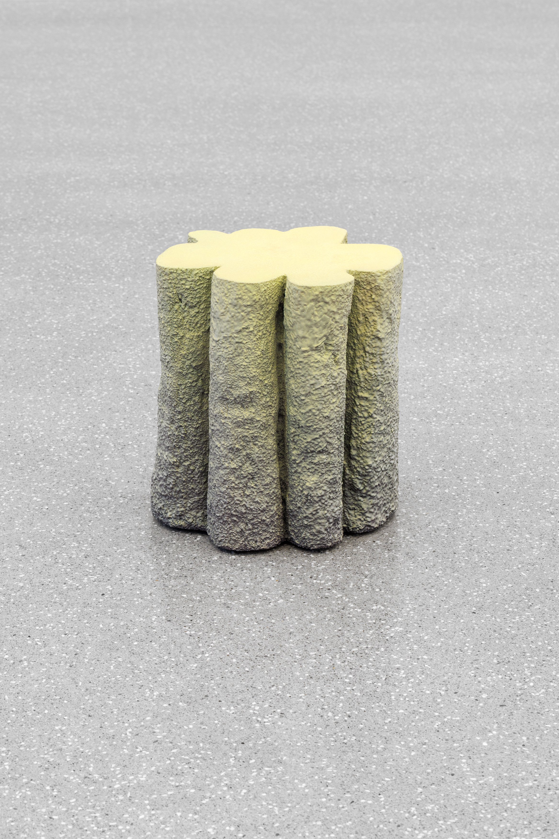 Lukas Thaler
2026
Lag (occasional side table)
Acrylic Resin, marble sand, fiberglass, honeycomb cardboard, wood, acrylic ink, polyurethane varnish
42 x 37 x 30 cm