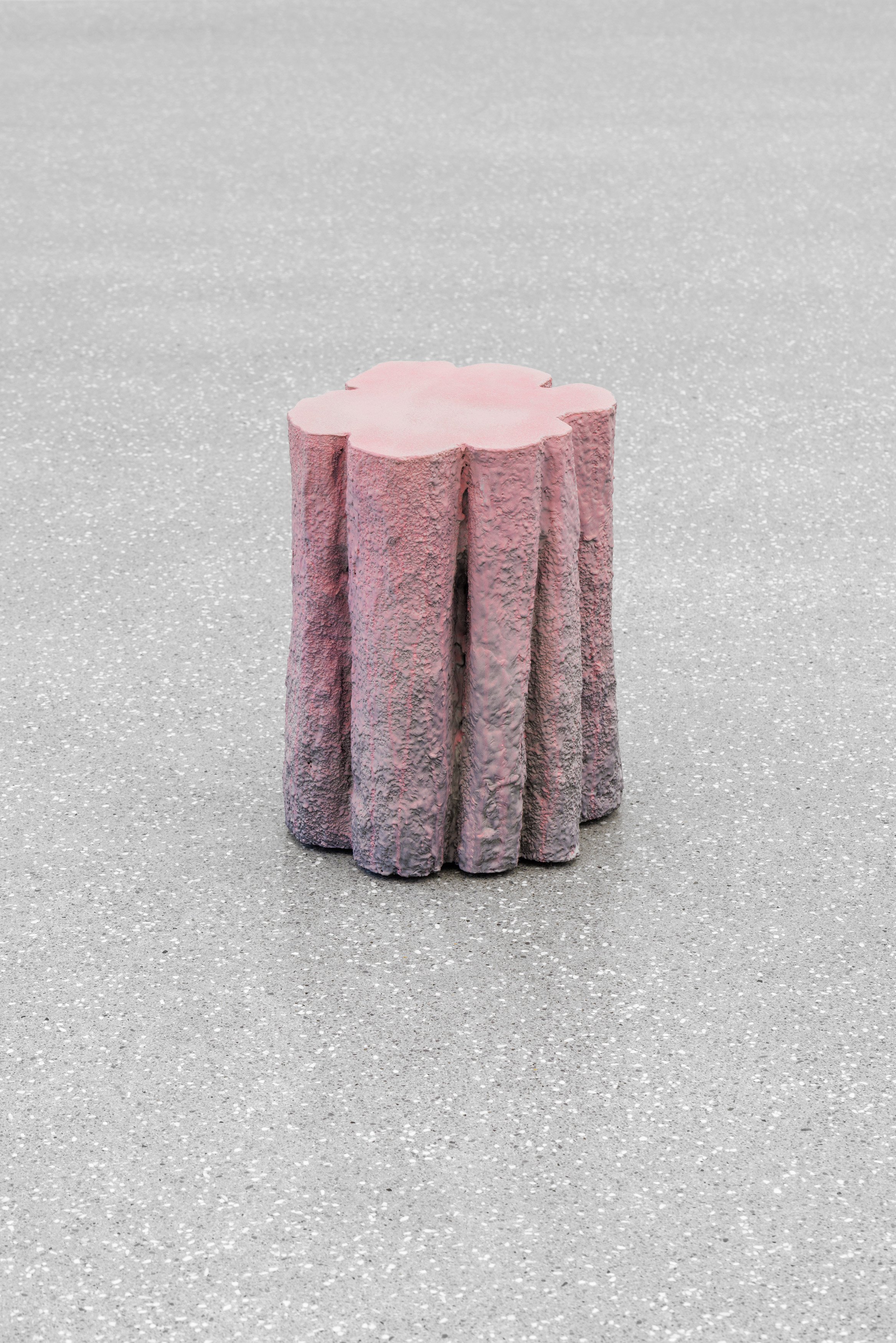 Lukas Thaler
2026
Lag (occasional sidetable)
Acrylic Resin, marble sand, fiberglass, honeycomb cardboard, wood, acrylic ink, polyurethane varnish
42 x 31 x 30 cm