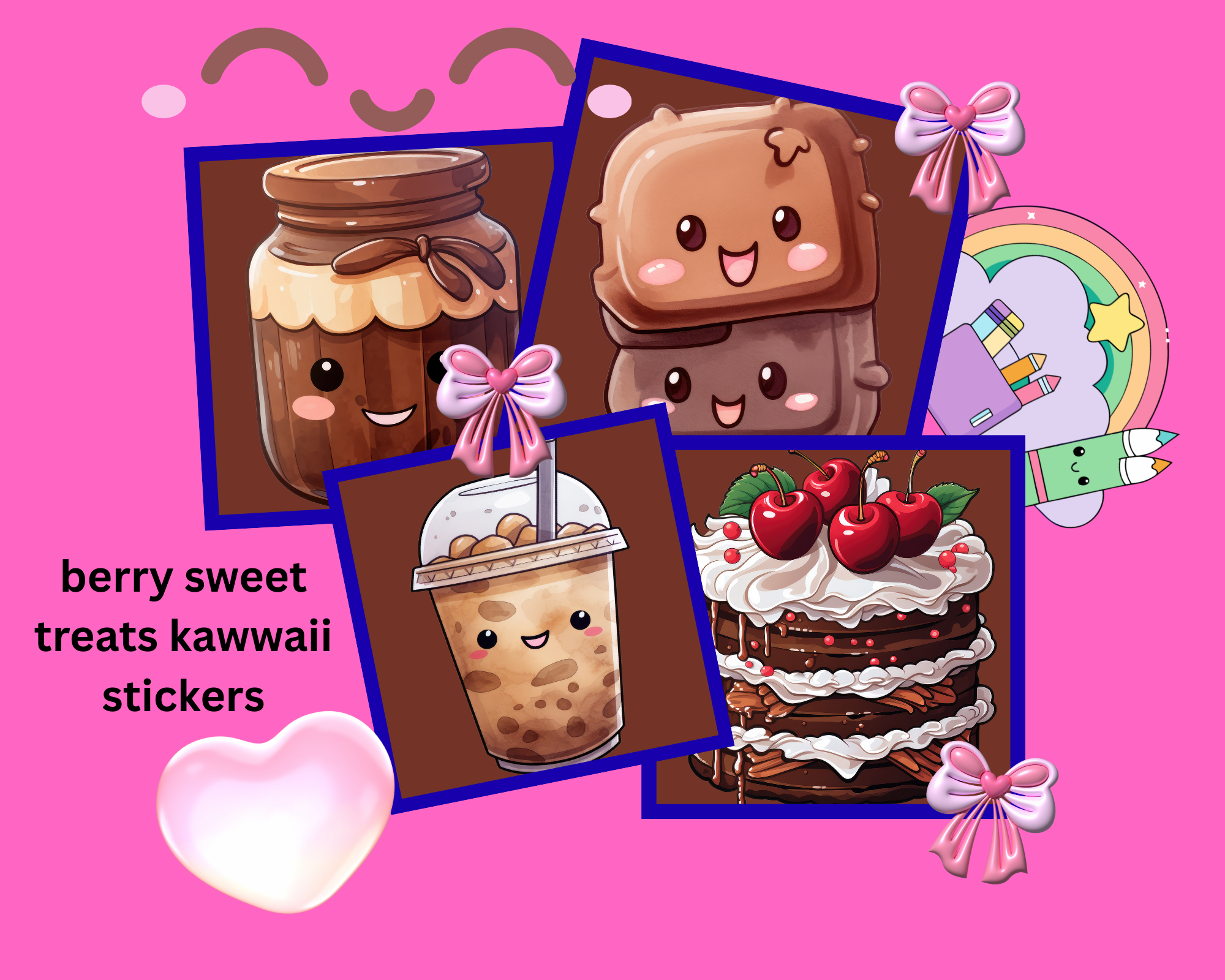Berry Sweet Treats – 32 Kawaii Dessert Stickers (PNG Pack)