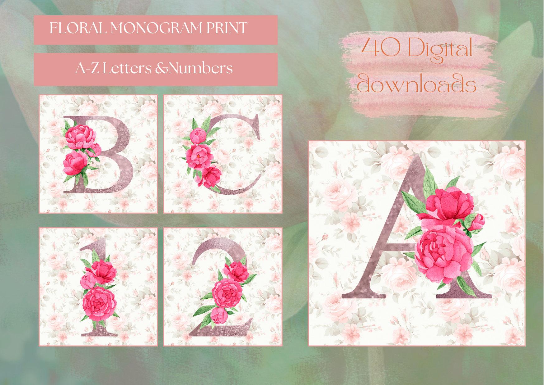 Pink Floral Wedding Collage .png