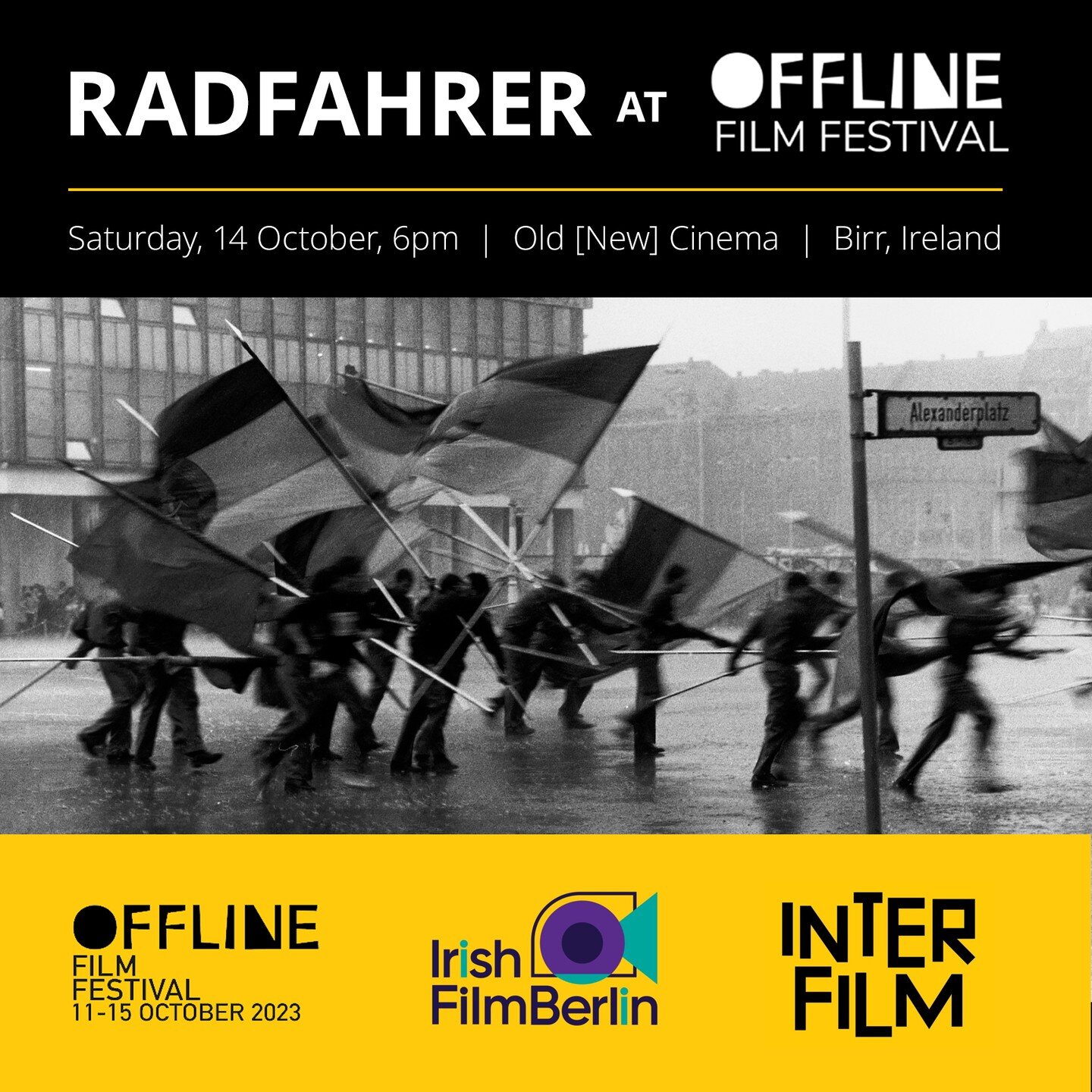 I'm delighted that @offlinefilmfestival is showing my short doc RADFAHRER! Looking forward to the screening on Saturday and the festival in Birr, Ireland! 📽️ Thanks for the invite OFFline, @interfilm_berlin &amp; @irishfilmberlin !

▶️ link in bio

