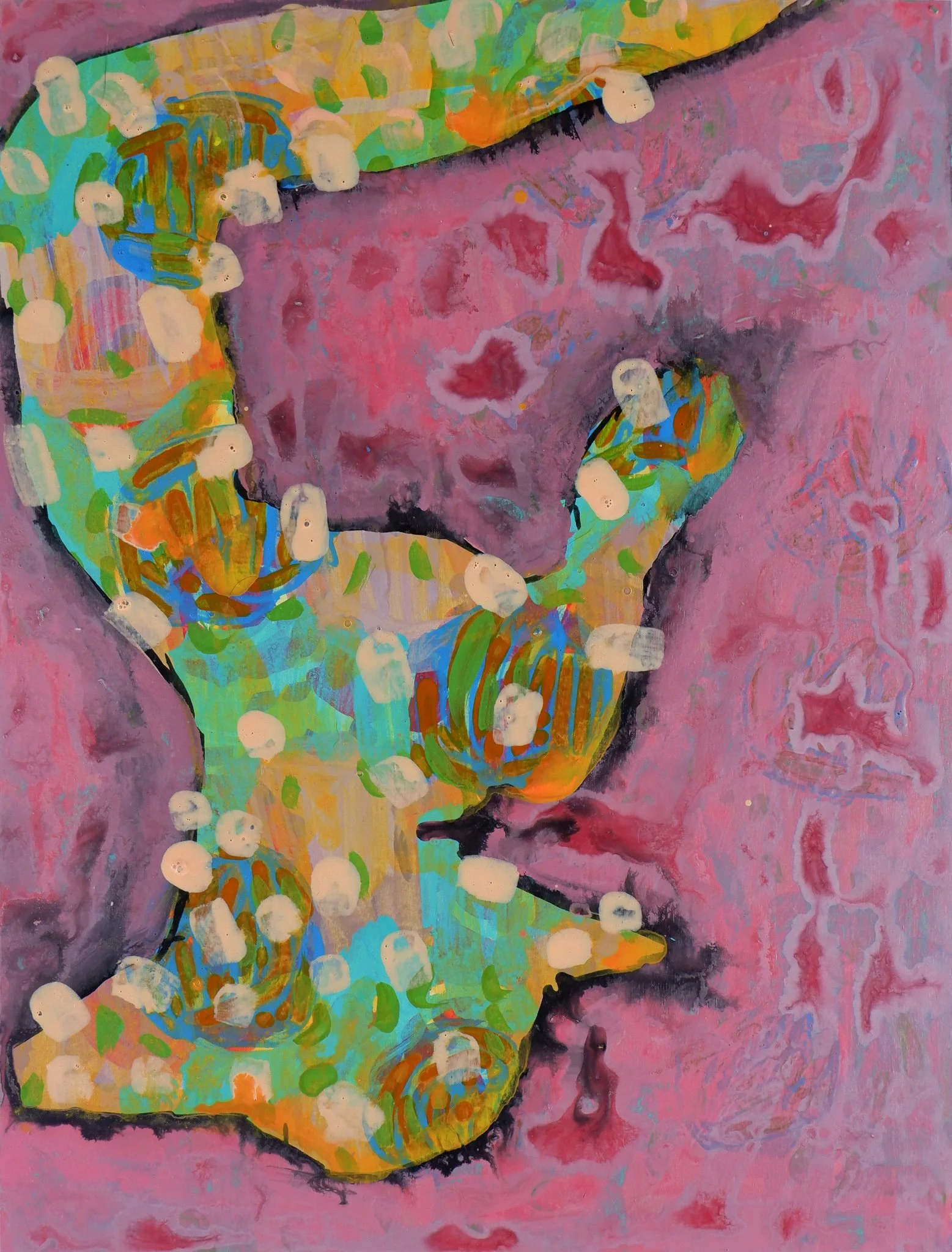 Collapsing after a day of not being myself / Acrylic on Wooden Panel / 30cm x 40cm / 2023