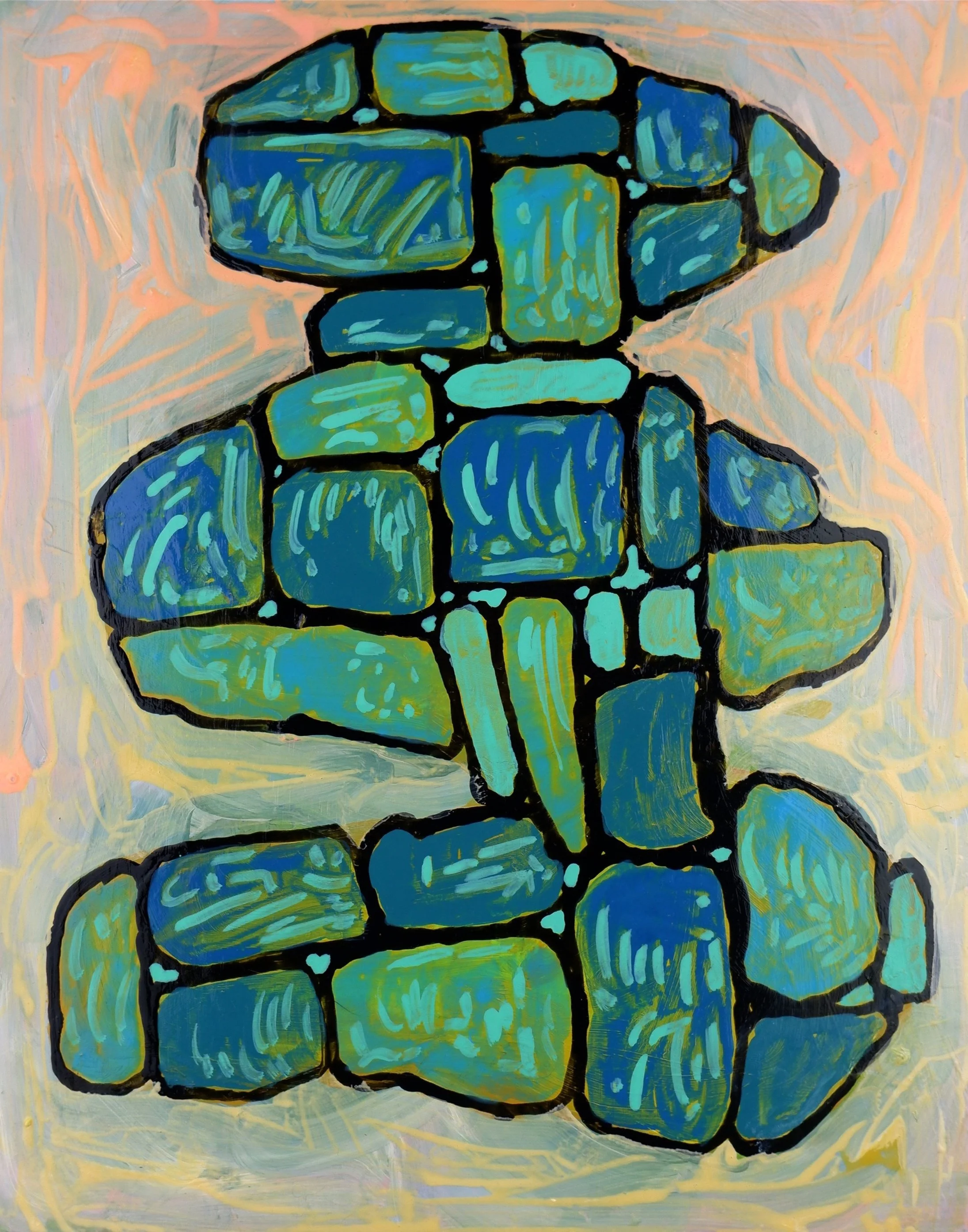 I saw the best minds of my generation destroyed by Goldeneye / Acrylic on Wooden Panel / 20.5cm x 25.5cm / 2025