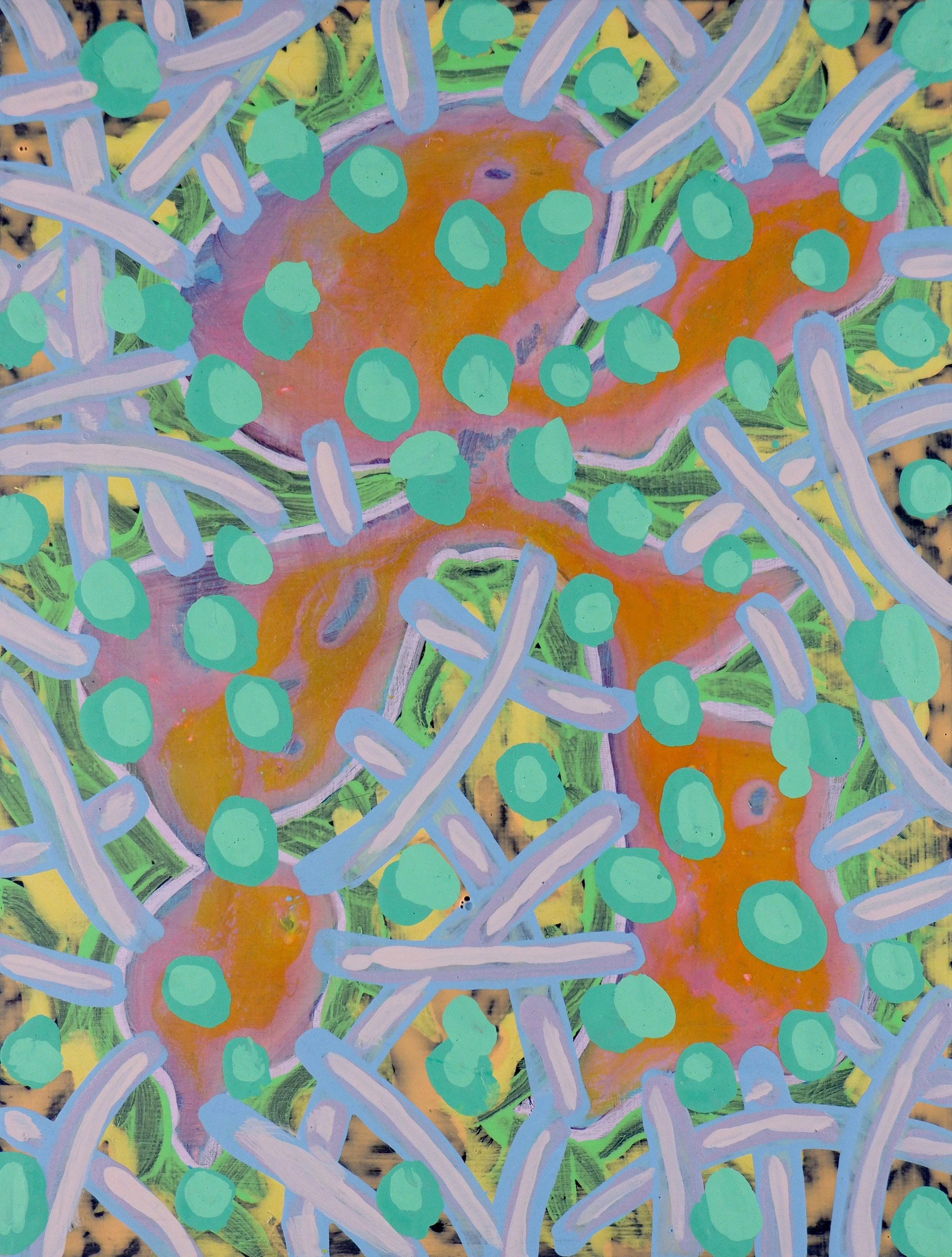 Too much to get on with again /
 Acrylic and Vinyl on Wooden Panel /
15cm x 20cm  /
2023