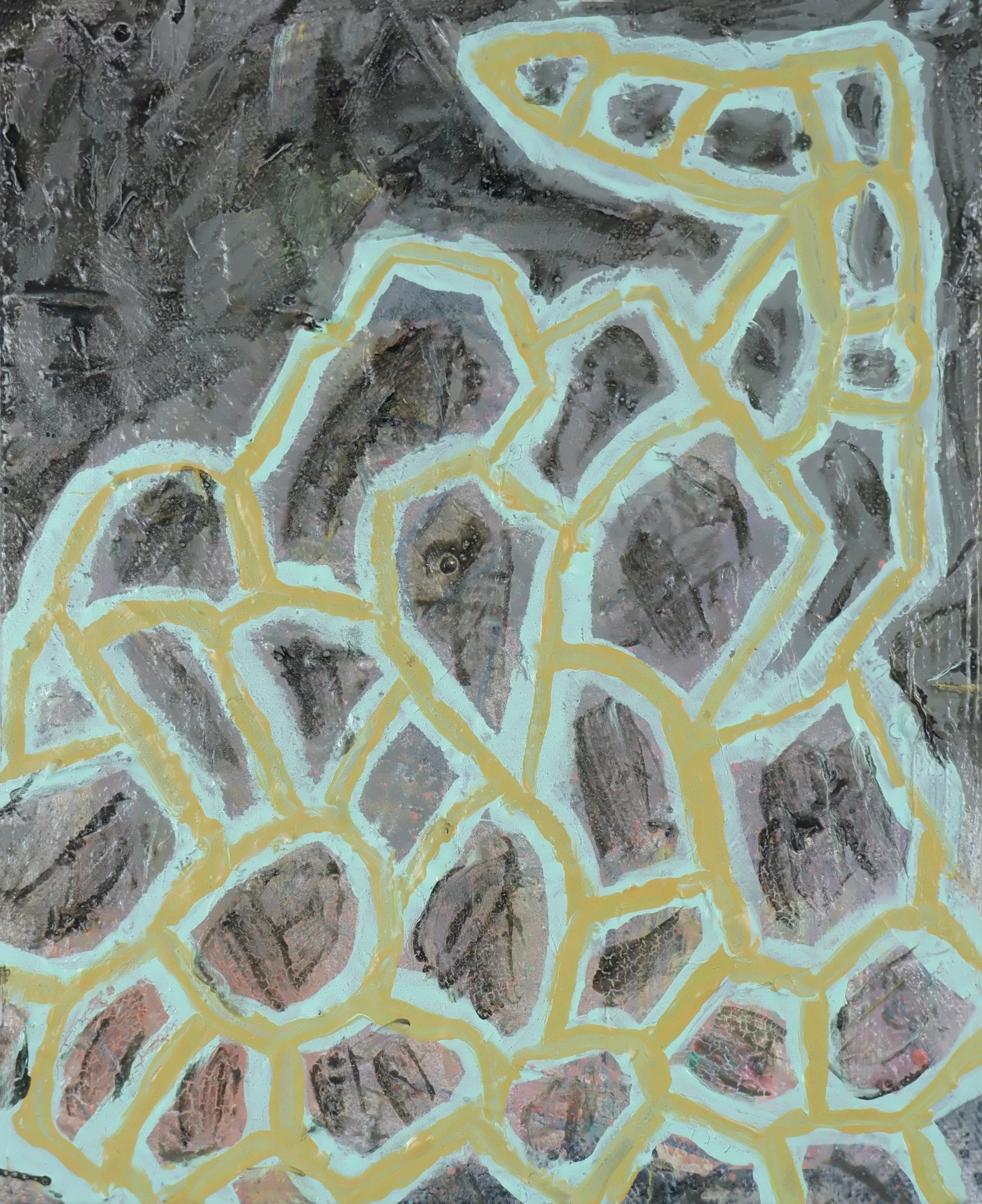 Trapped /
Acrylic on Canvas / 
19cm x 23.5cm  /
2020