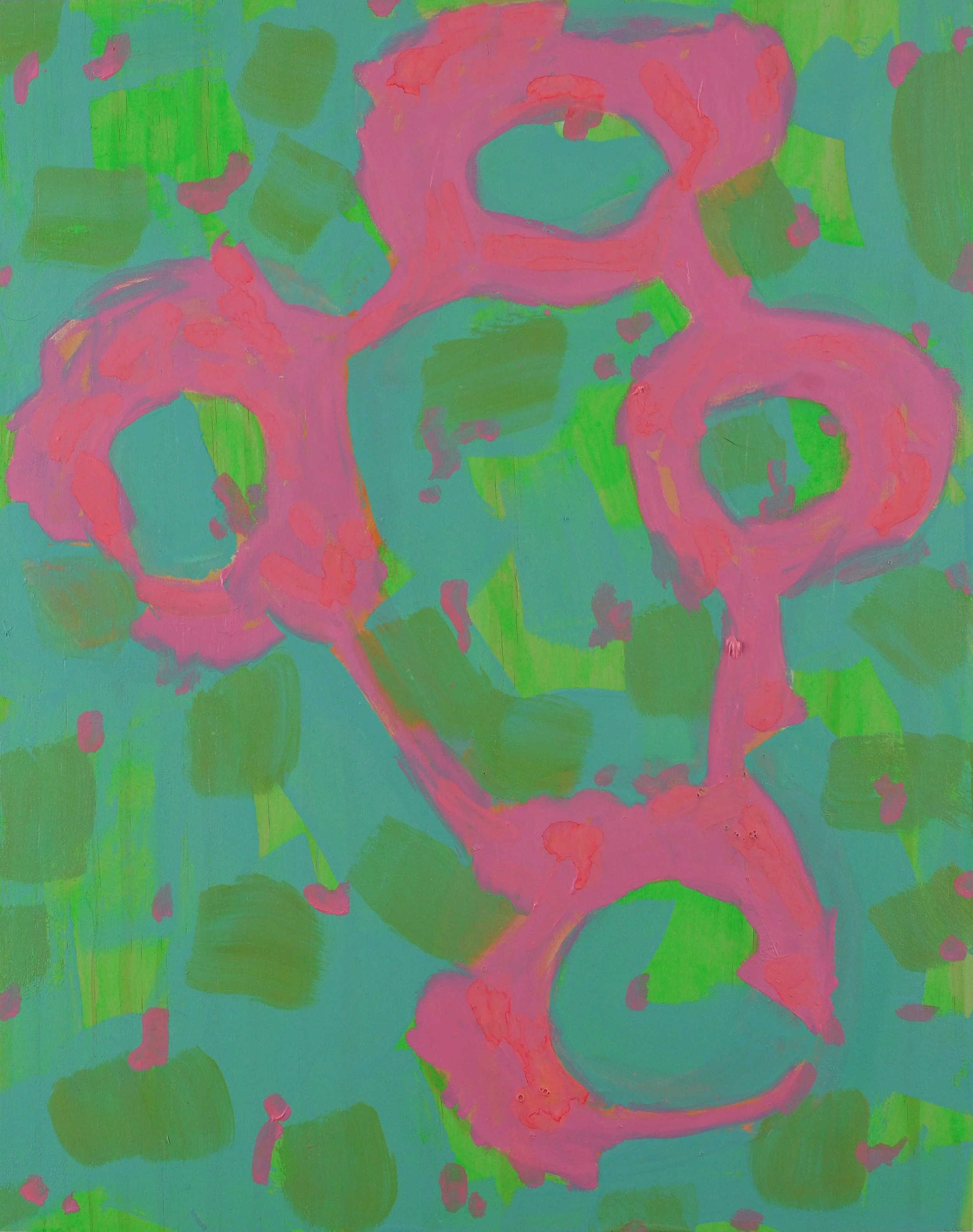 Conceptual artist not lucky enough to be represented by a commercial gallery start painting again as it's no fun being clever to no one / Acrylic on Wooden Panel / 28cm x 36cm / 2023