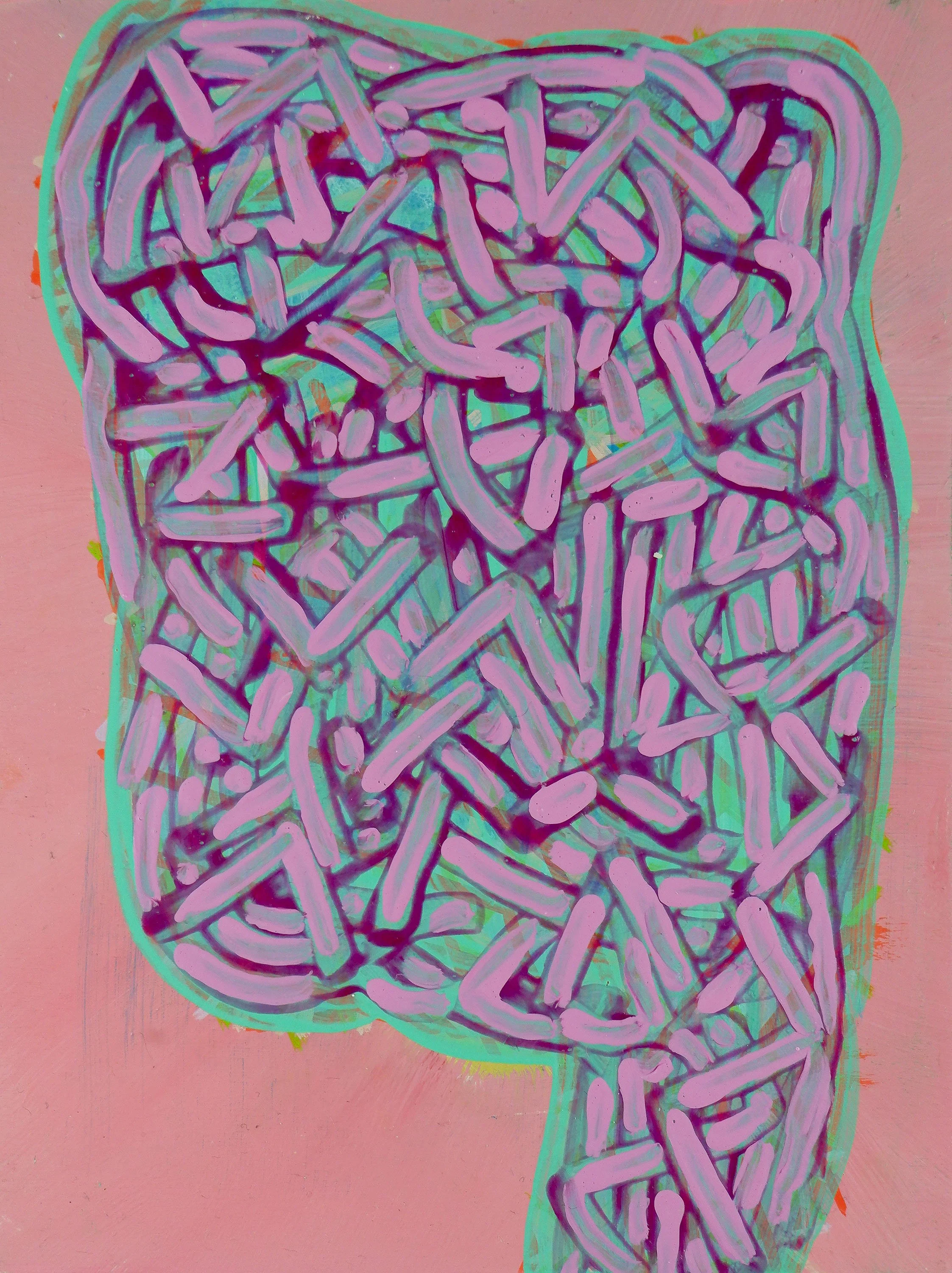 Selected by a friend for the big show /
 Acrylic and Vinyl on Wooden Panel /
15cm x 20cm  /
2023