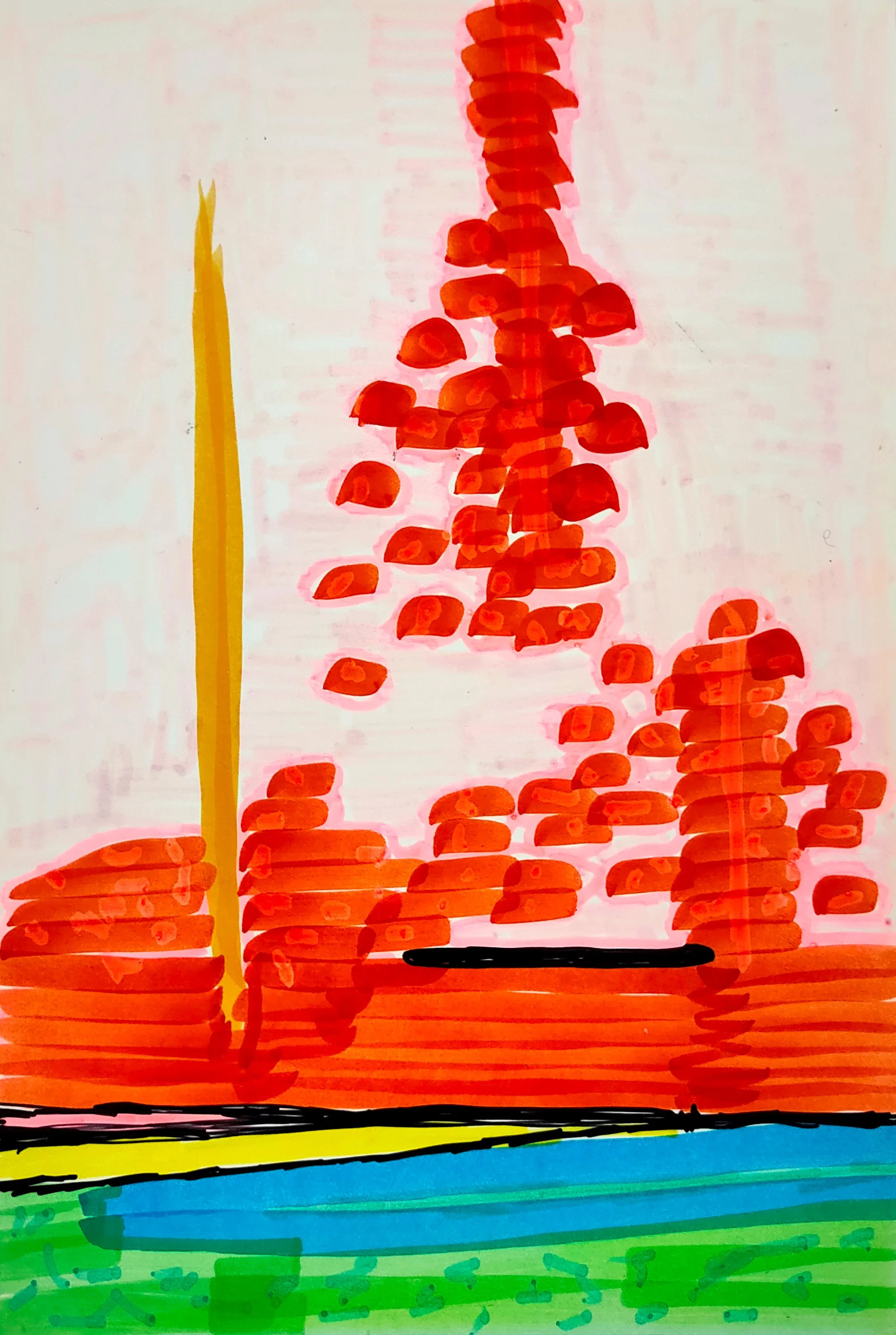 Untitled Drawing / Pen and Marker on Inkjet Paper / 10.16 cm x 15.24 cm /2010