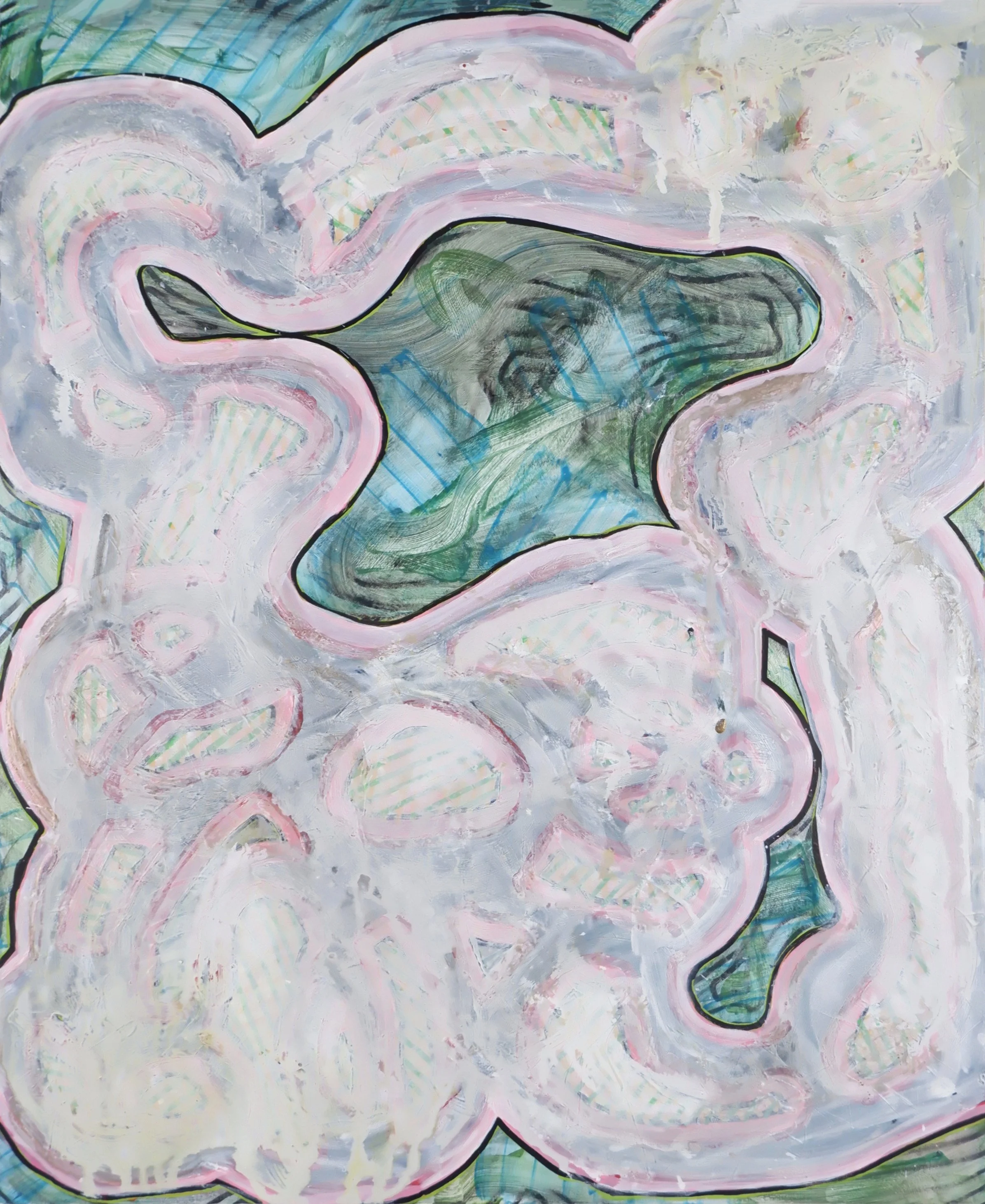 Nothing is ever going to bring you closer/
Acrylic and Vinyl on Wooden Panel / 
40cm x 50cm  /
2018