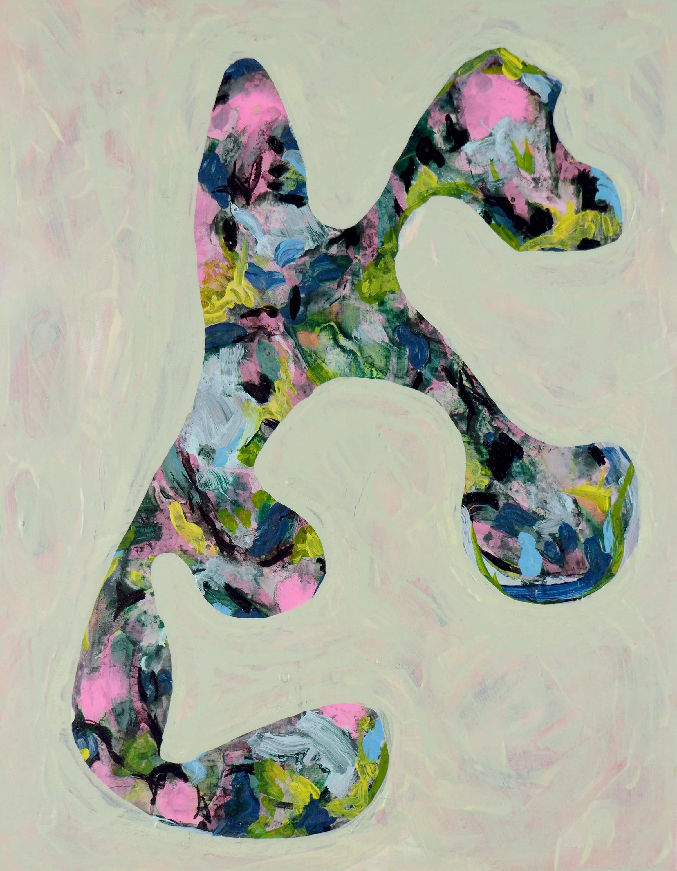 Wondering or Falling /
Acrylic and Vinyl on Wooden Panel / 
20cm x 25cm  /
2022