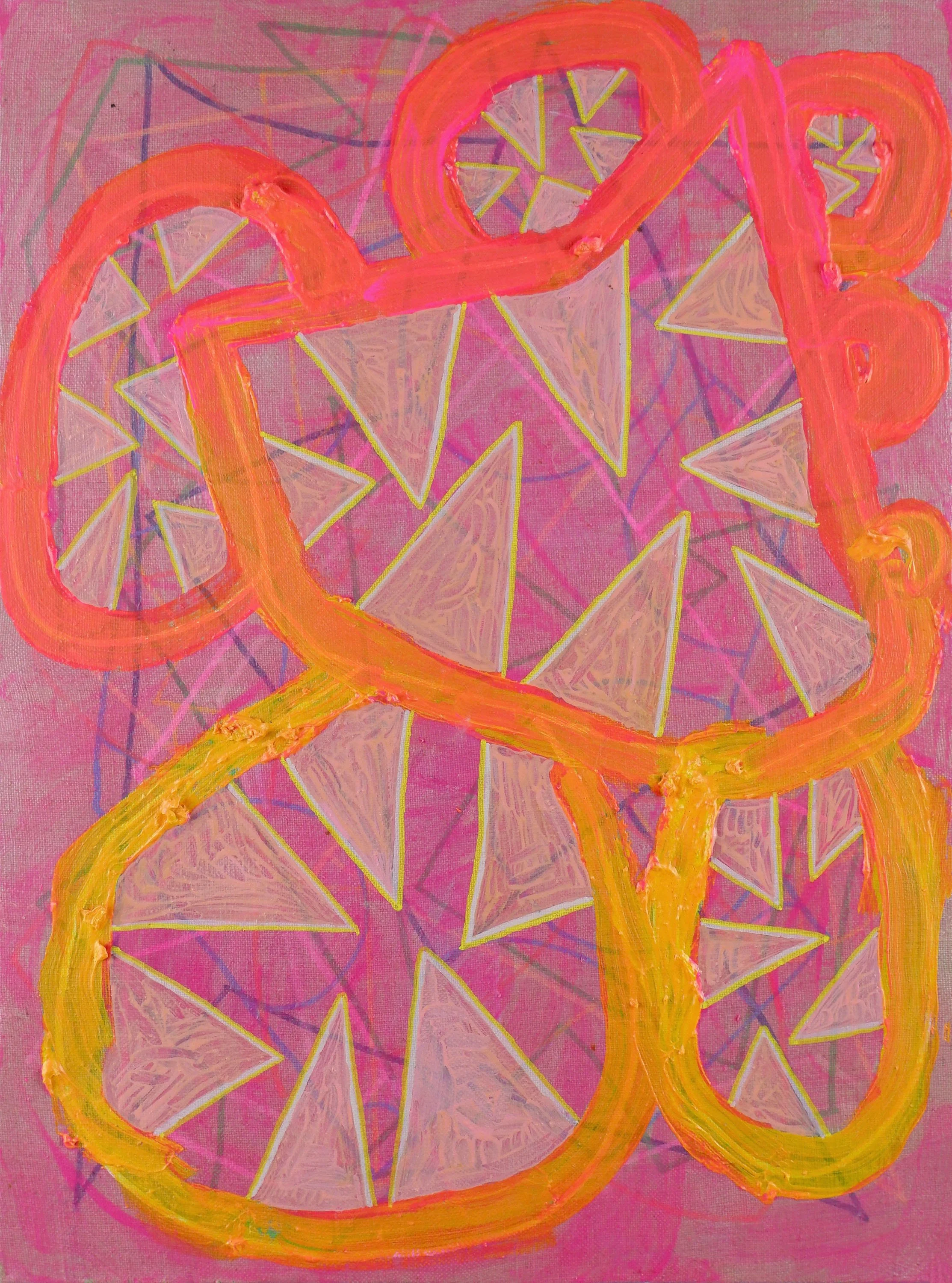 In trouble now /
Acrylic on Linen / 30cm x 41.5cm  /
2017