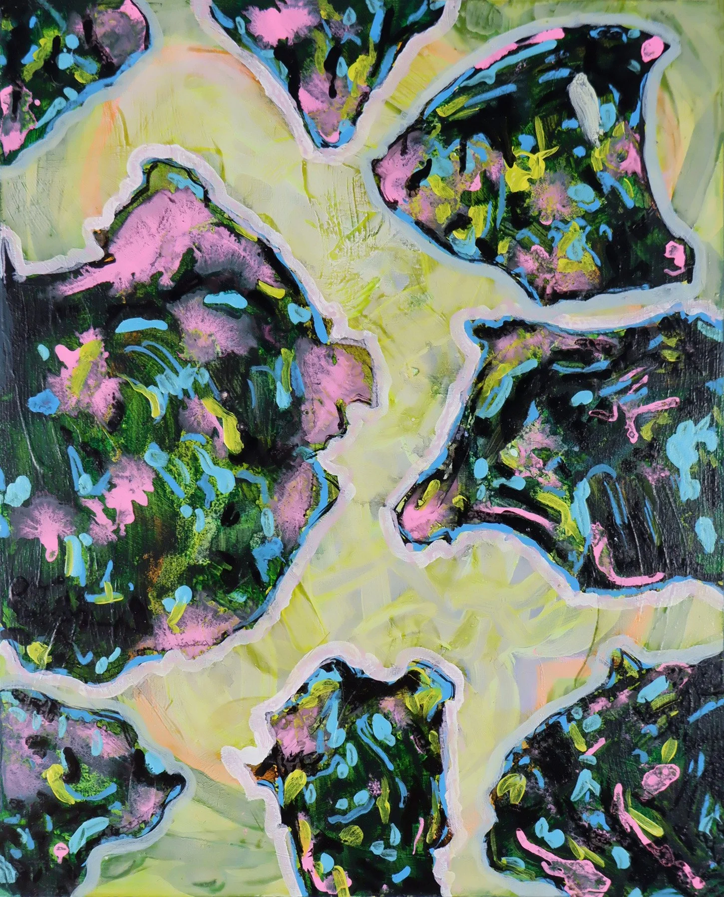 Smashed 44 /
Acrylic and Vinyl on Wooden Panel / 
20cm x 25cm  /
2022