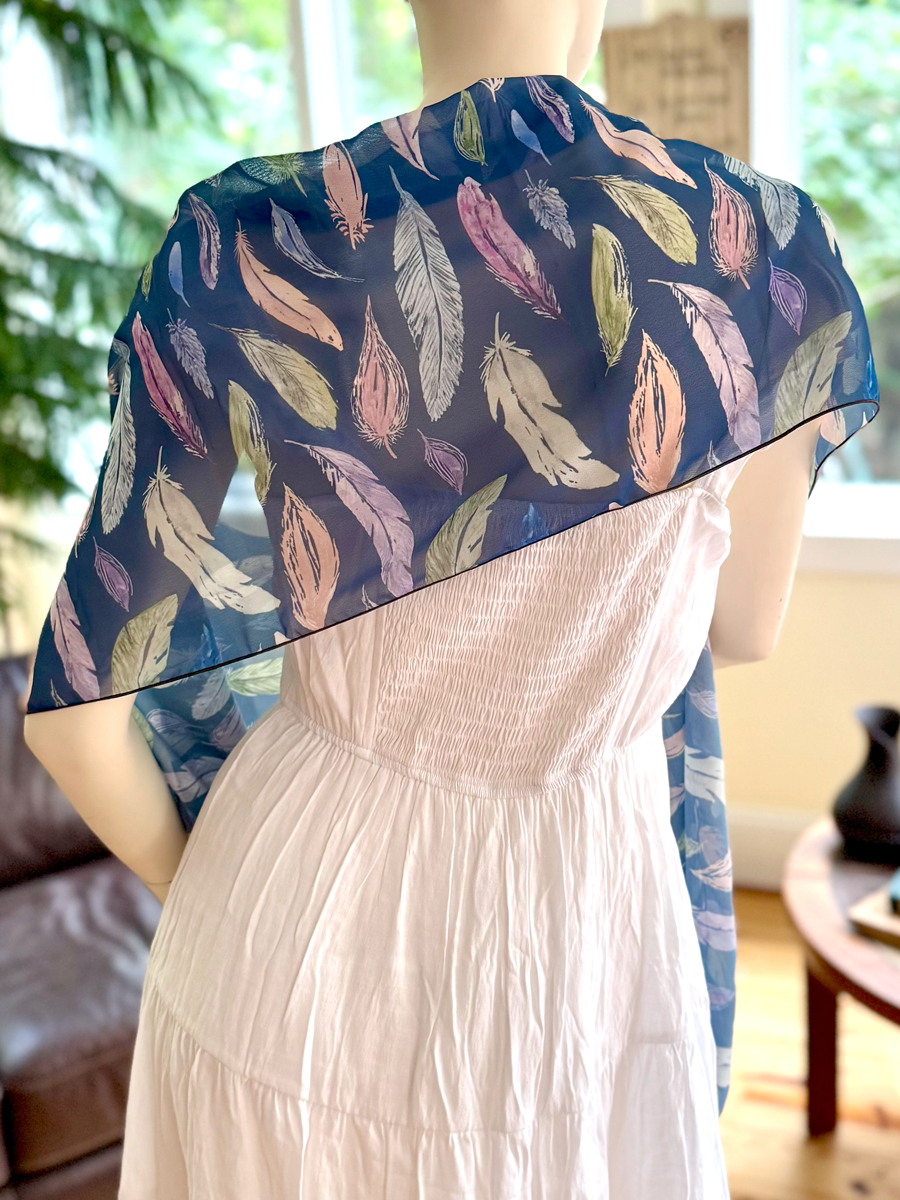 Scarf/Shawl in Featherlight Blue