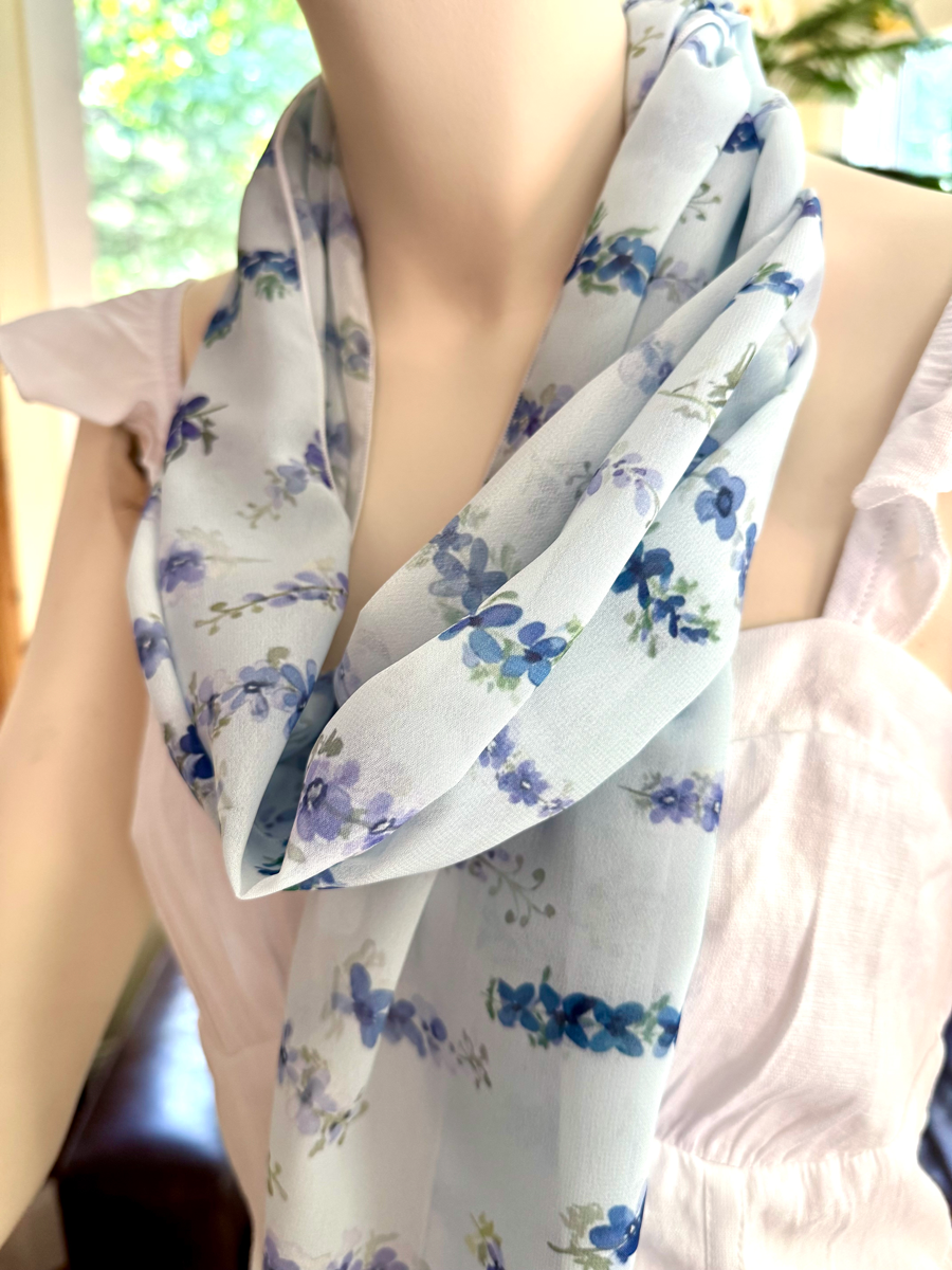 Scarf/Shawl in Dancing Delphinium