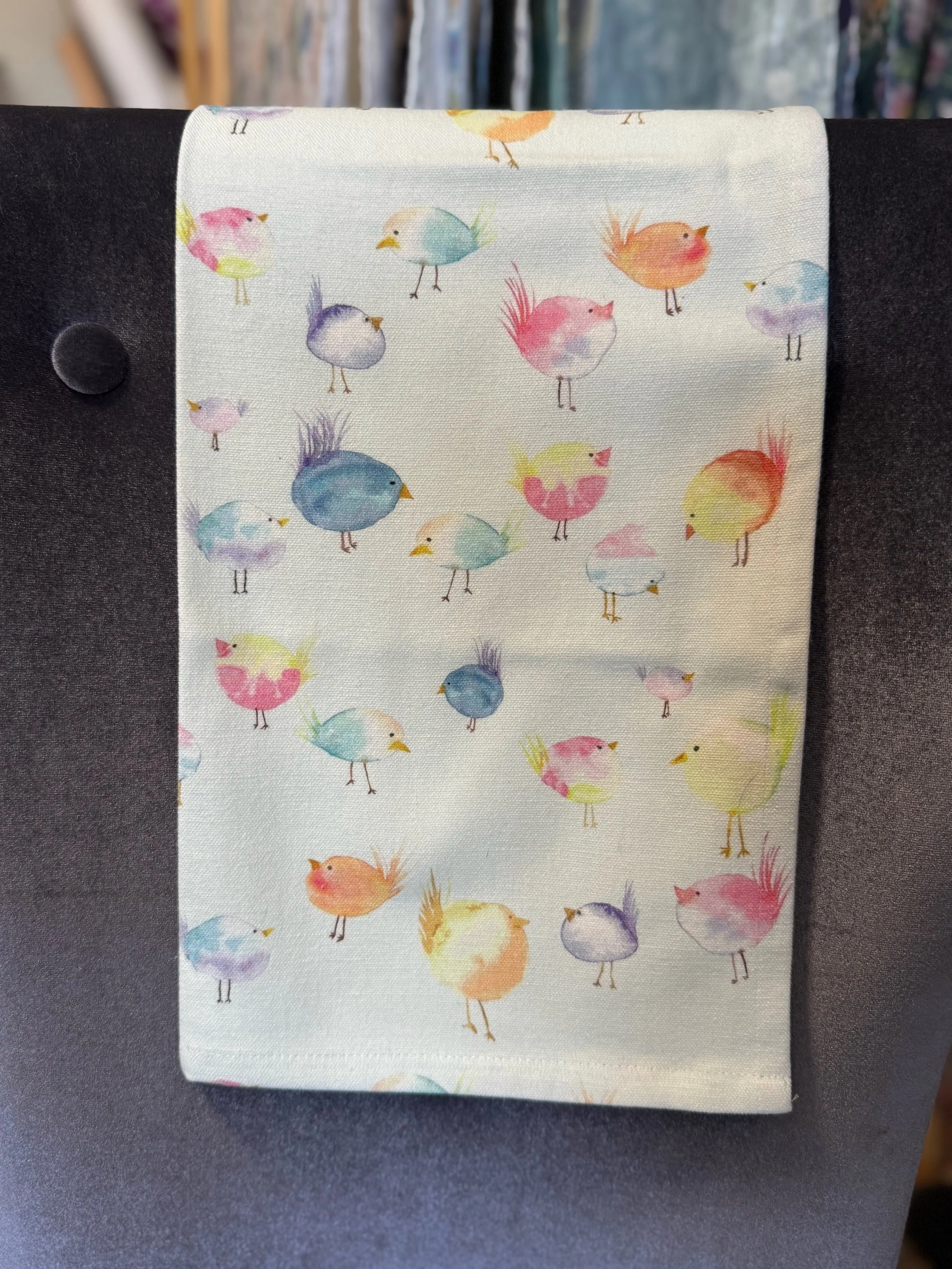 Cotton Tea Towel in Floofy Birds