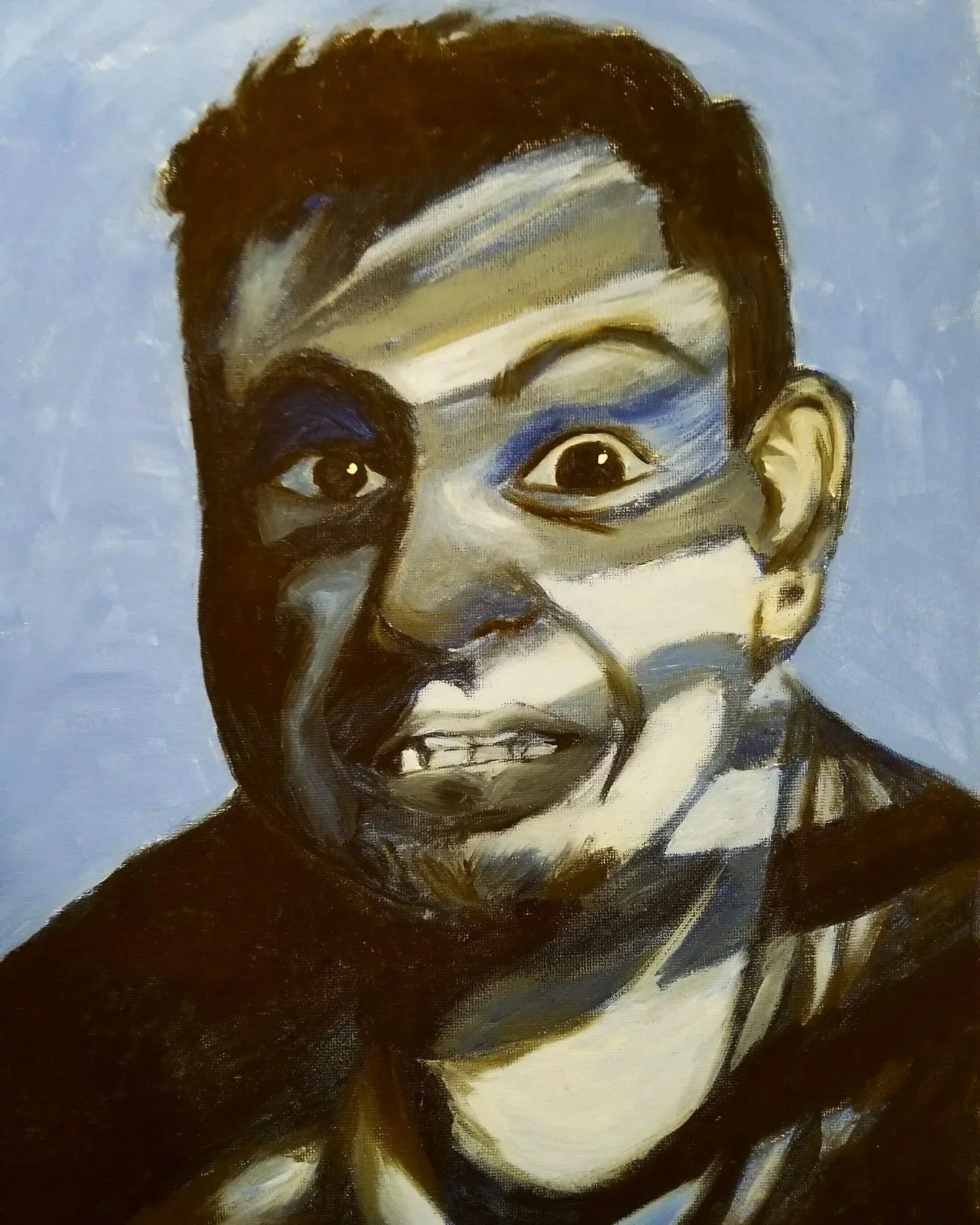 Luis in Blue 
11.5" x 16"
Oil on Canvas 2018
(NFS)
