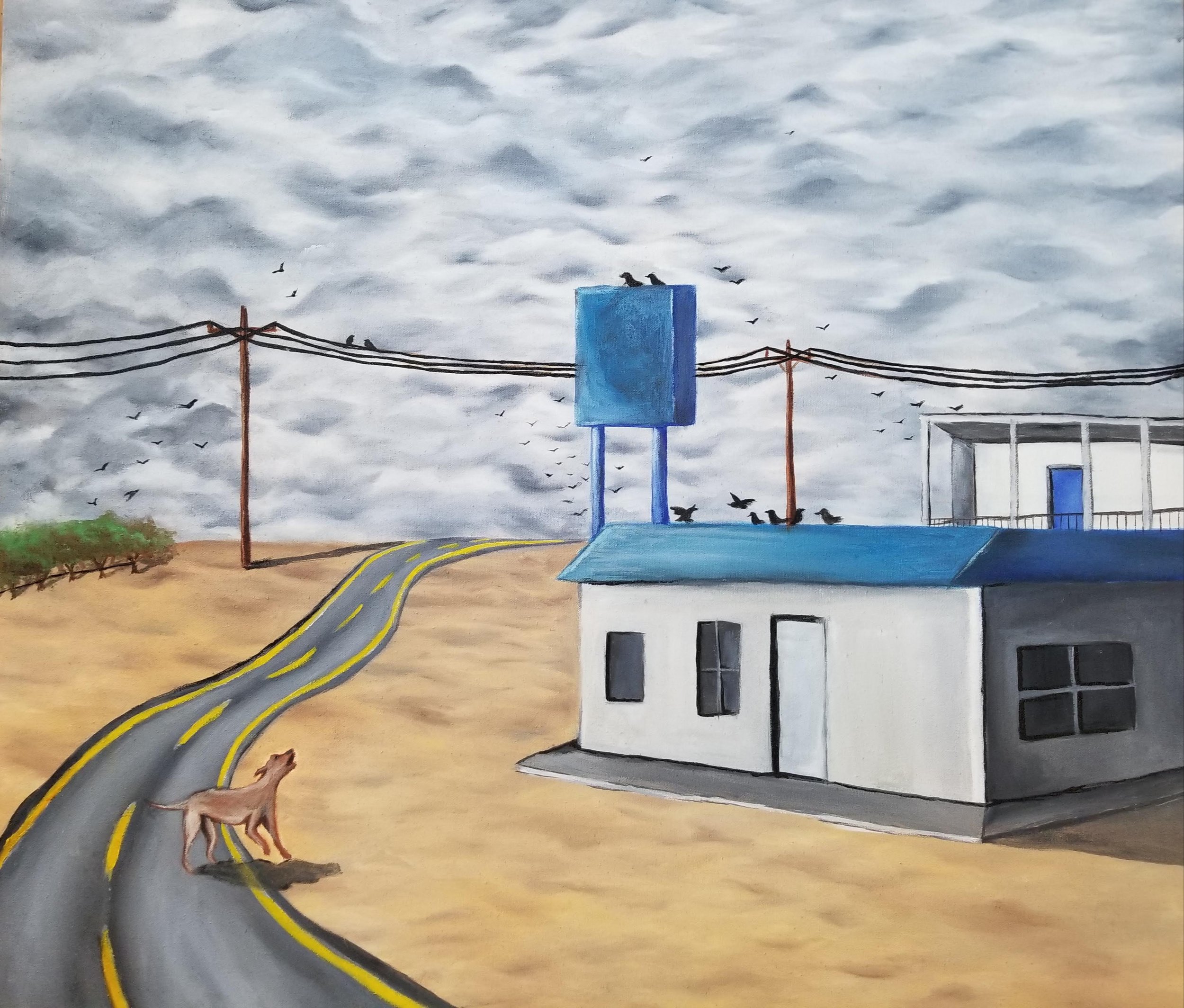 Delano, California- Motel
30” x 24” 
Oil on canvas 2018
$1,500


