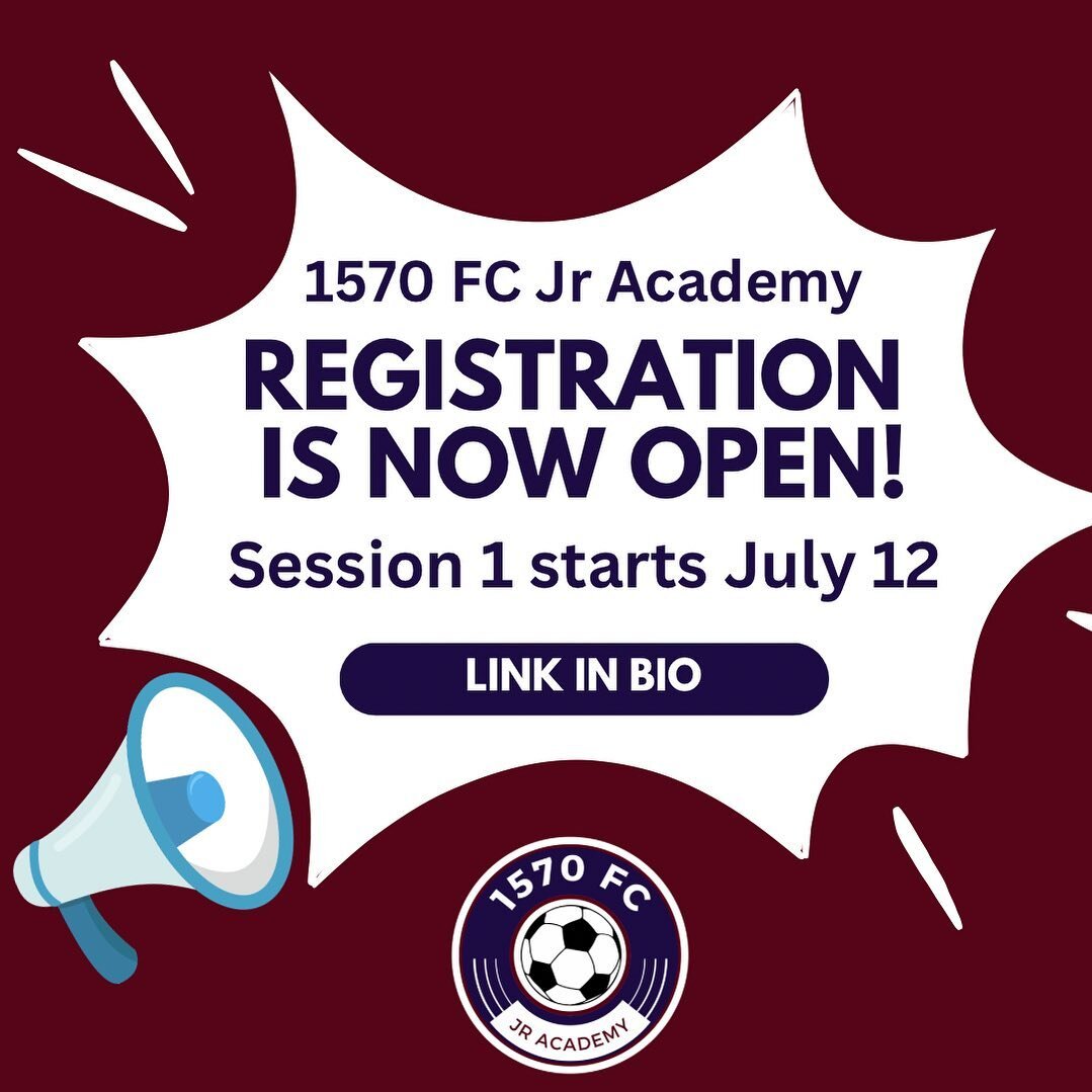 Register now for the 1570 FC Jr Academy! Website Link is in our bio. ✨

The 1570 FC Jr Academy is a 6 week soccer program for kiddos ages 3-6 years old.
Practices are 2 days a week (Wed/ Thurs at 5:00 pm) starting July 12 at @etiwandahighschool. Regi