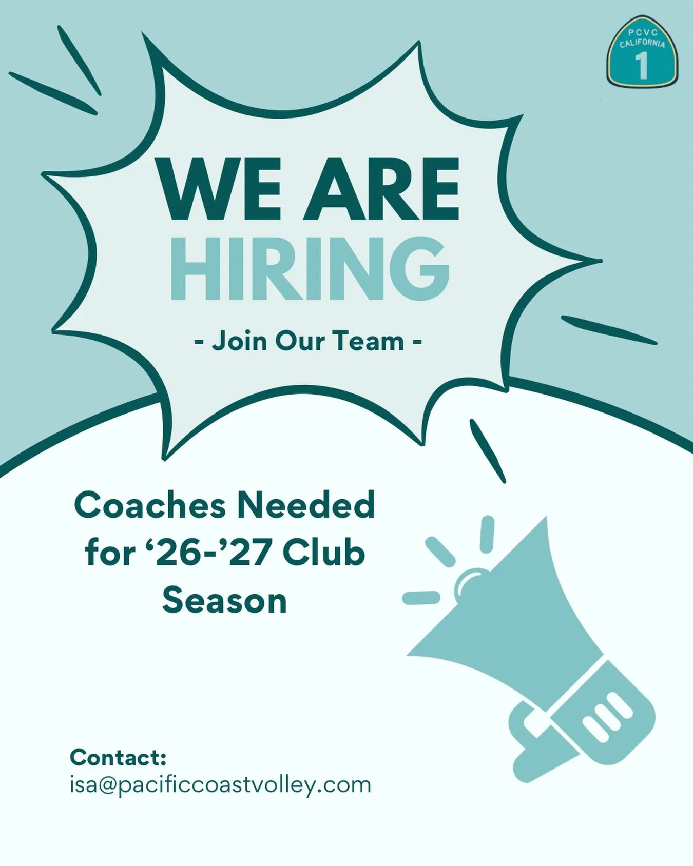 Interested in Coaching? We are always looking for passionate individuals who are dedicated to fostering the growth and development of our athletes. At PCVC, we value hardworking coaches who see themselves as mentors and are eager to learn and embrace