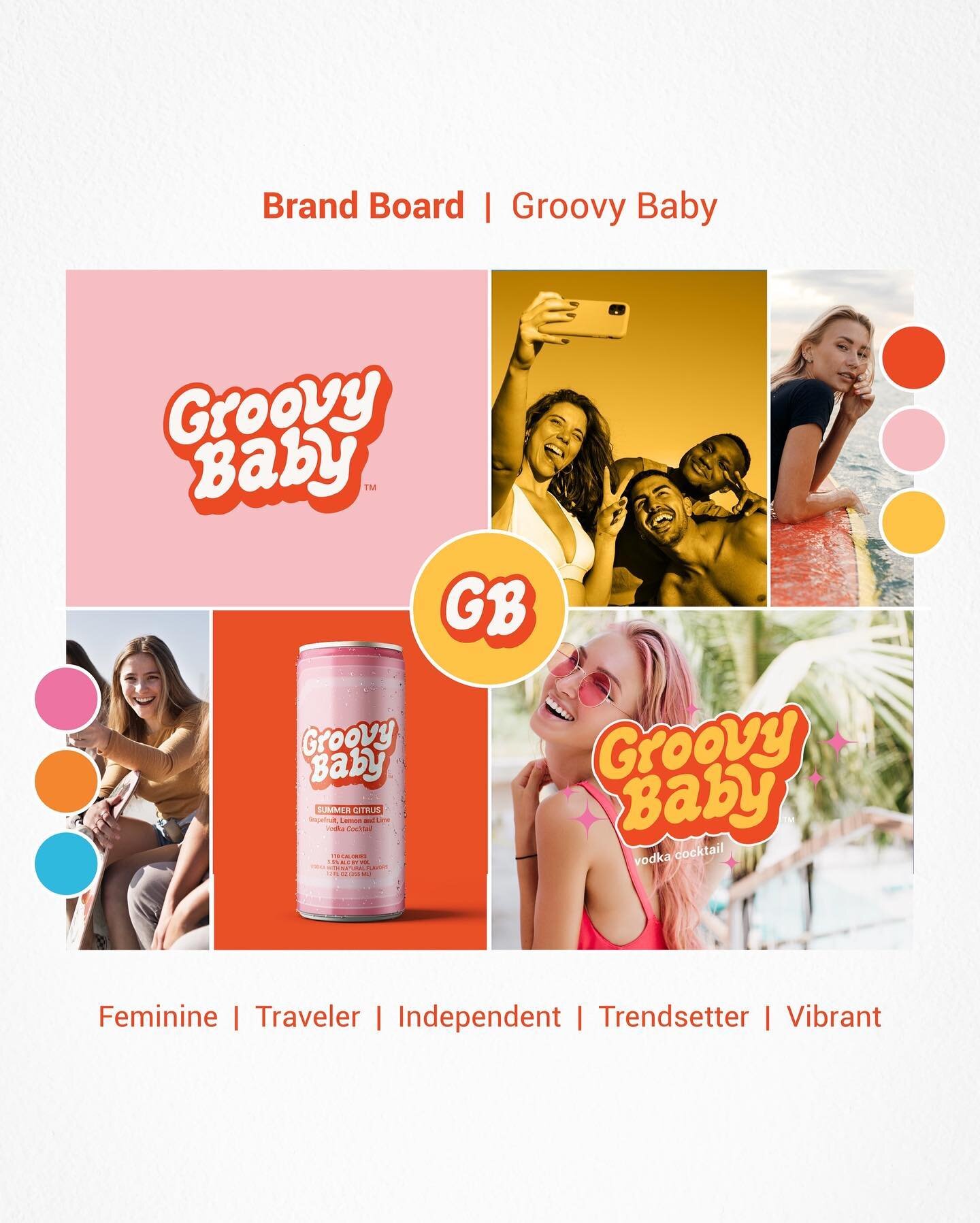 GROOVY BABY&trade;️ BRAND BOARD 🏄🏻&zwj;♀️✨

I&rsquo;ve recently started opening my client brand guides with a brand board&mdash;it&rsquo;s a great way to set the tone for the guide before breaking the brand into specific elements! This one is from 