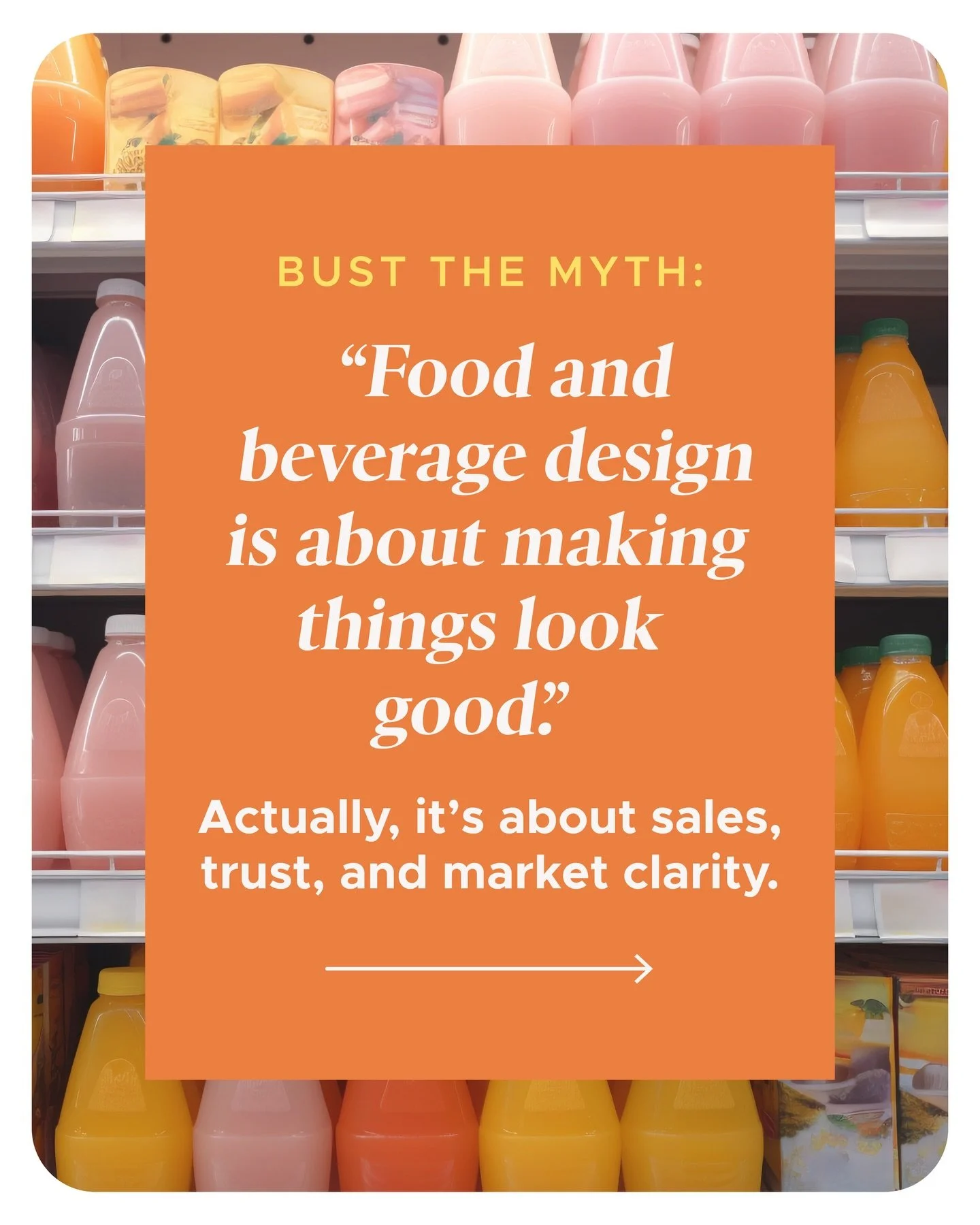 Most people hear &ldquo;graphic design&rdquo; and picture me sprinkling pretty designs onto a label. Cute idea&hellip; but that&rsquo;s not what I do ⬇️ CPG bosses, make sure you continue reading. 

In food and bev, design is more strategy than anyth