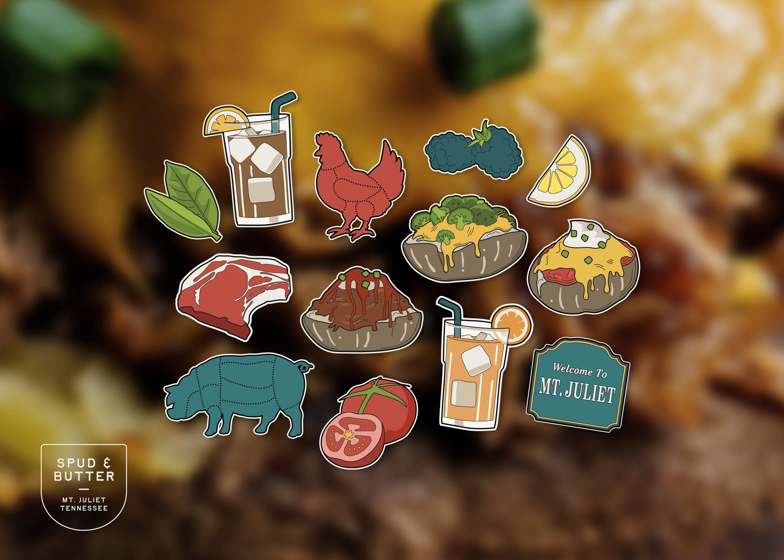 Spud & Butter brand illustrations + Jenn Cordova Design