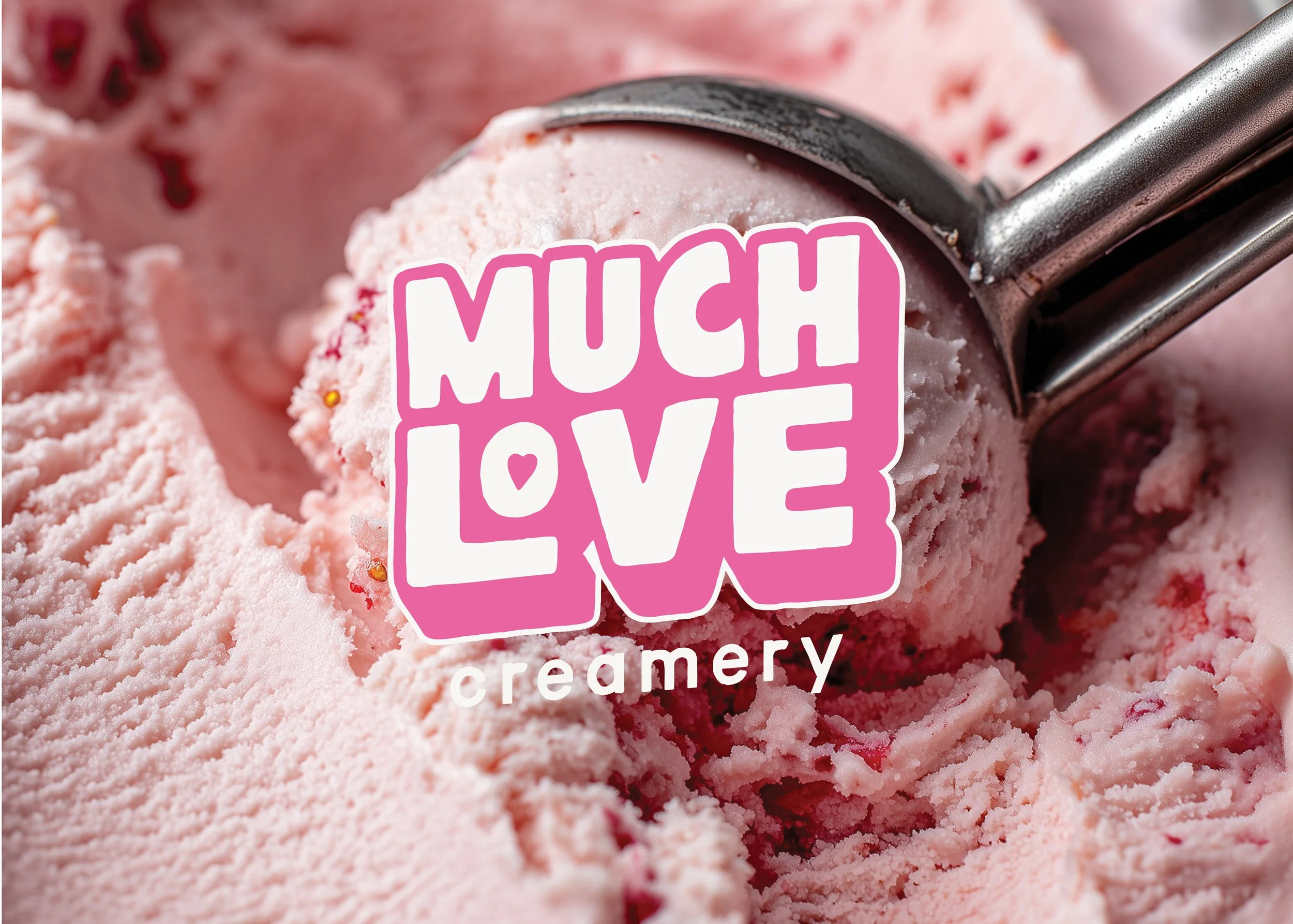 Ice cream shop Much Love Creamery visual identity designprimary logo