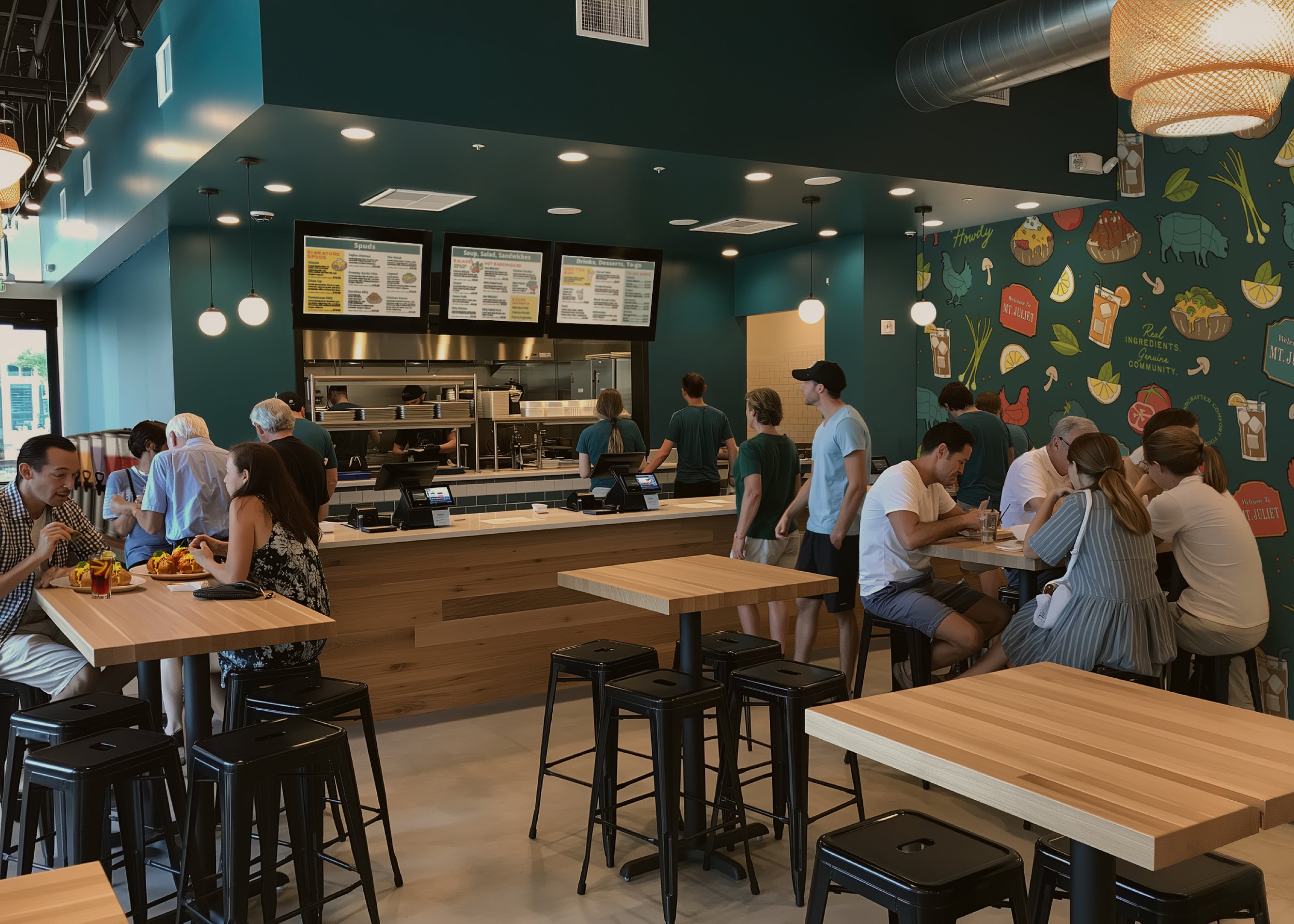 Restaurant interior concept for Spud & Butter, Mt Juliet, Tennessee