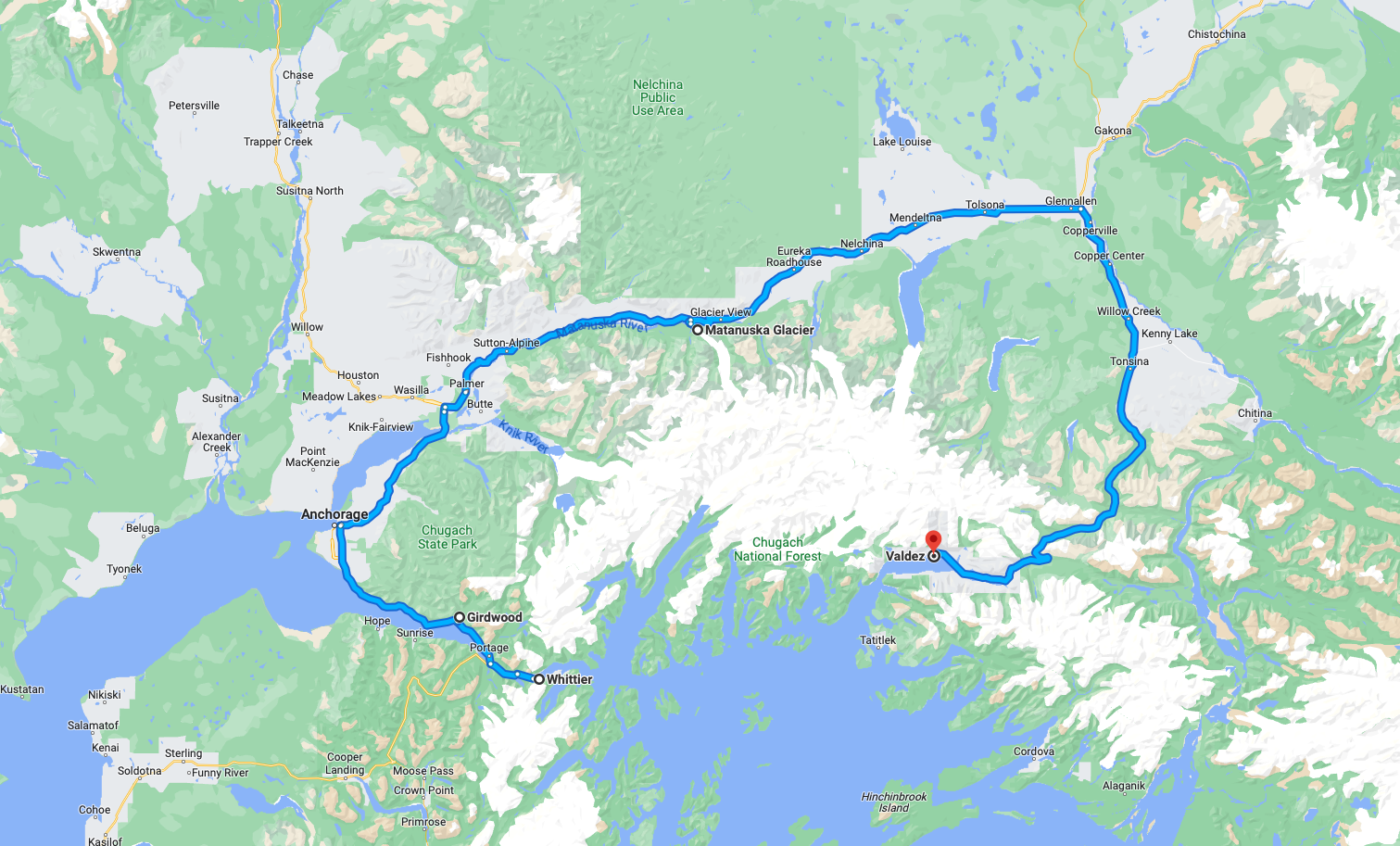 Anchorage -> Valdez