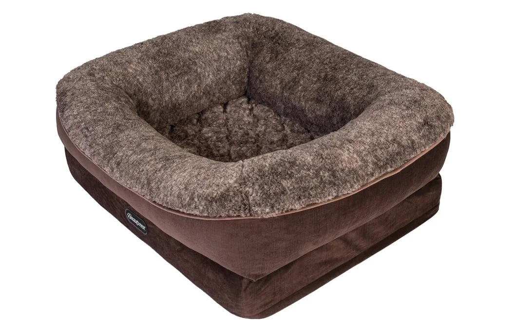 Beautyrest Ultra Plush Cuddler Dog Bed brown sideview.jpg