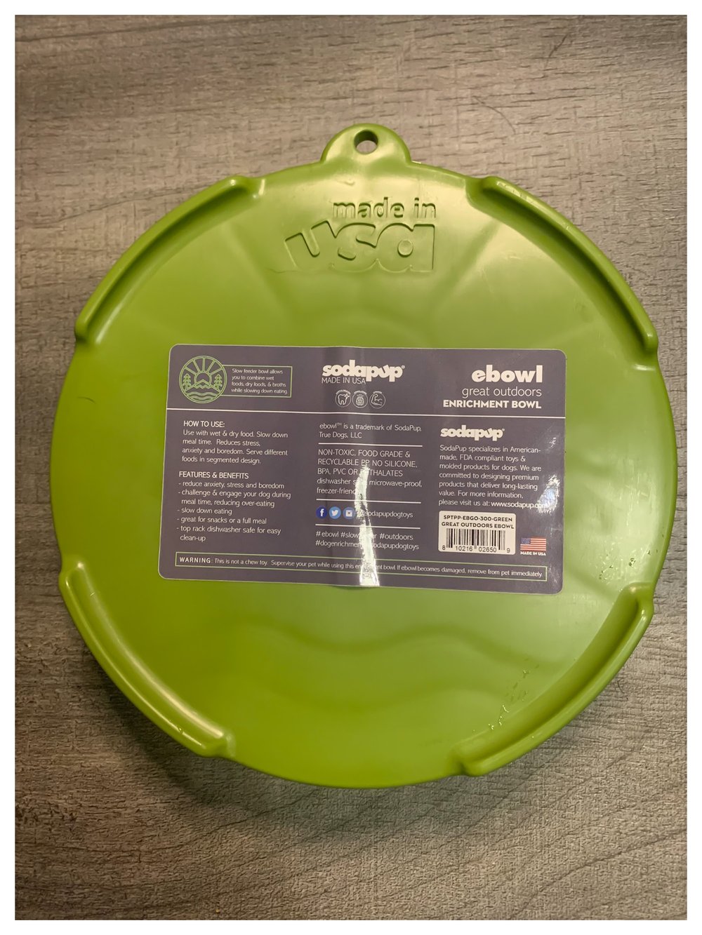 SodaPup Great Outdoors Slow Feeder Bowl - Green