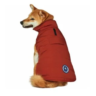 BP Waterproof Quilted Puffer Dog Jacket ORANGE back.jpg