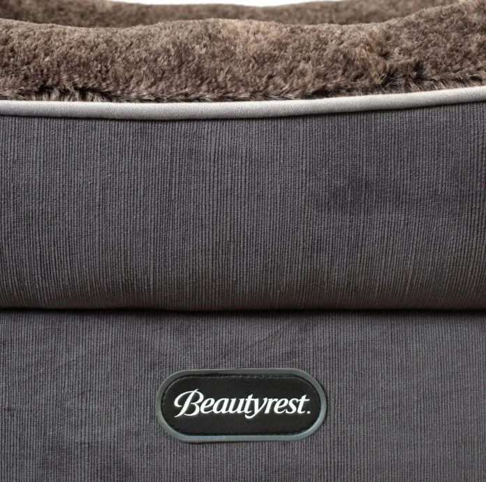 Beautyrest Ultra Plush Cuddler Pet Bed Gray closeup textures.jpg