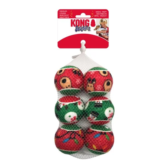Kong - Holiday Squeakair Tennis Balls 6PK