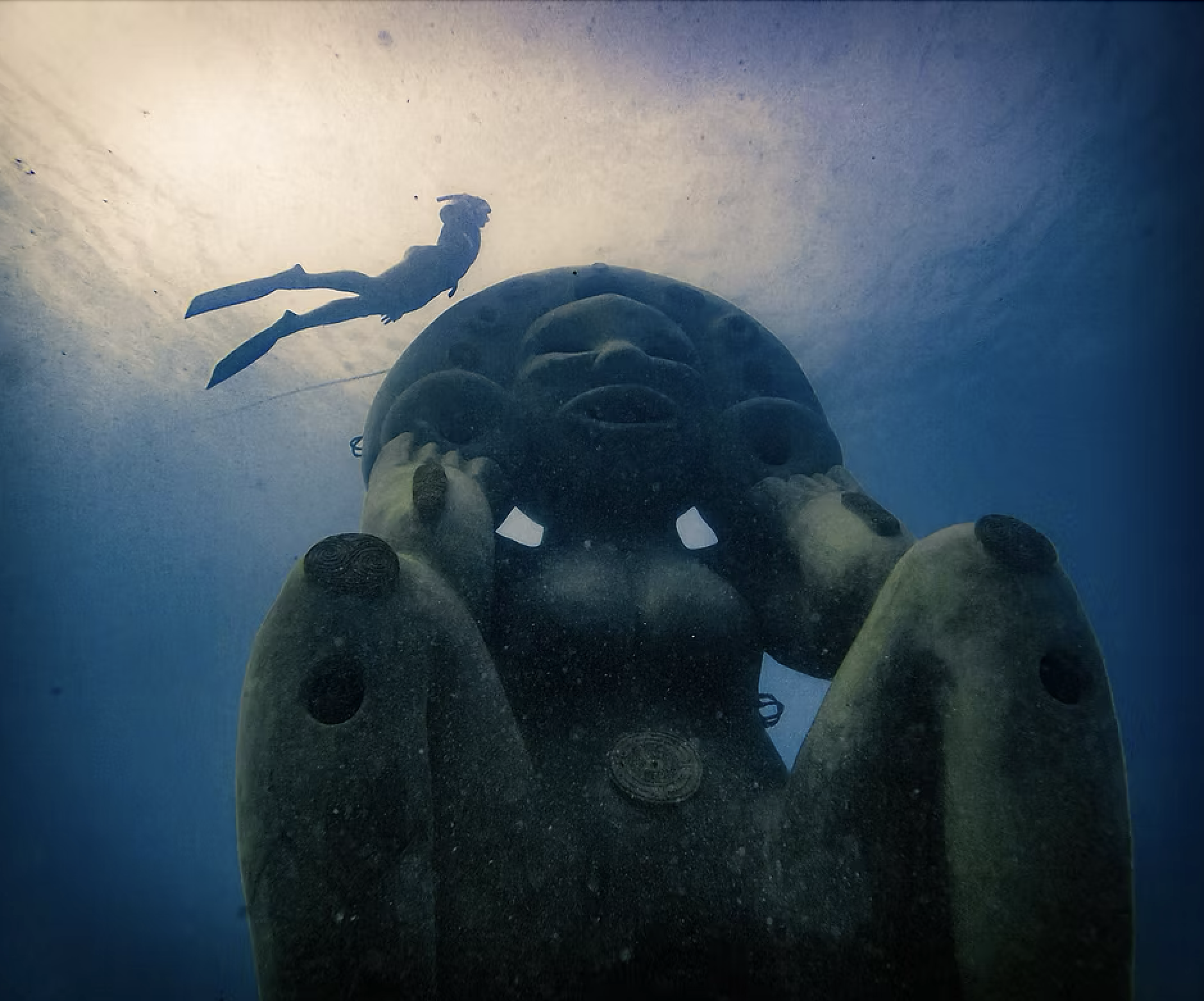 group of people sitting together in a meeting with a man holding a microphone discussing collaborative fundraising for planting coral